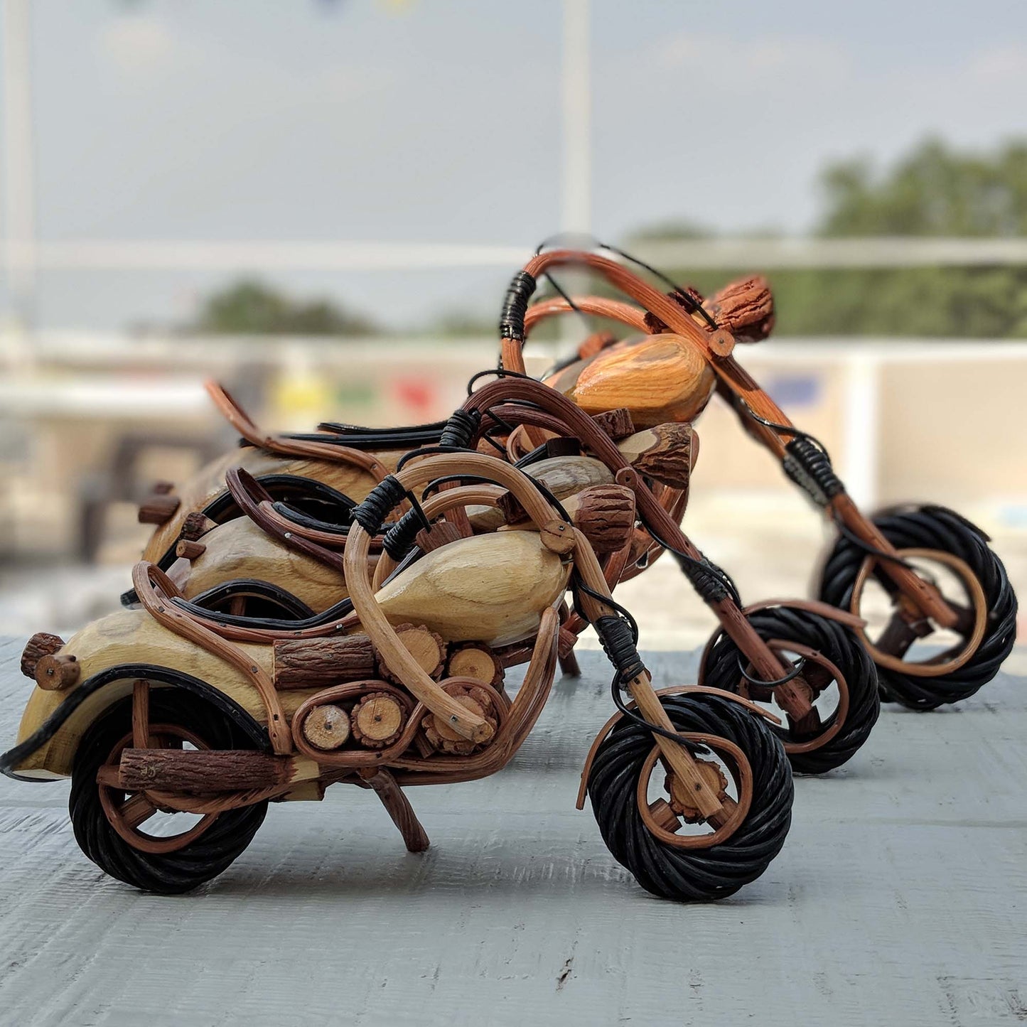 Cruiser bike hand-crafted from wood