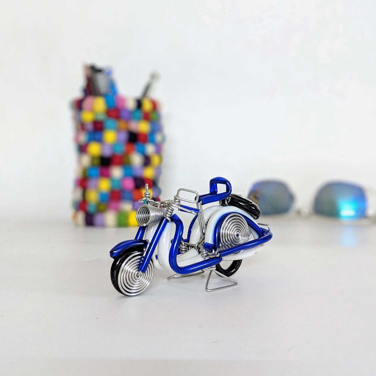 Miniature Wire Art Vespa Scooter hand-crafted from aluminium wire