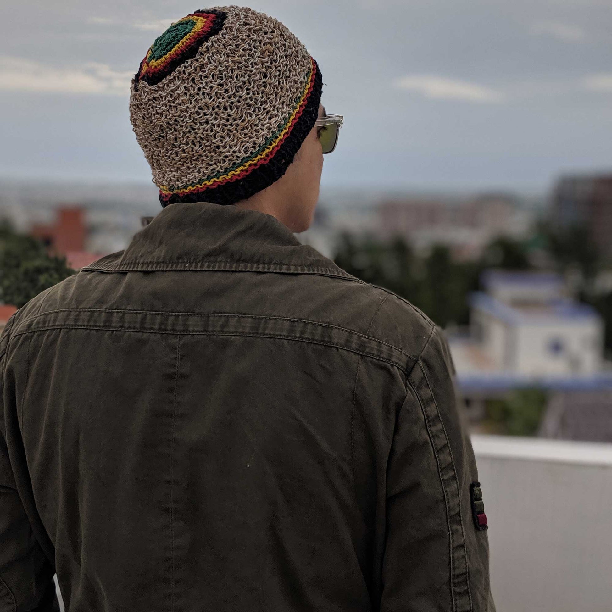 Hemp Beanie made from HEMP with rasta design
