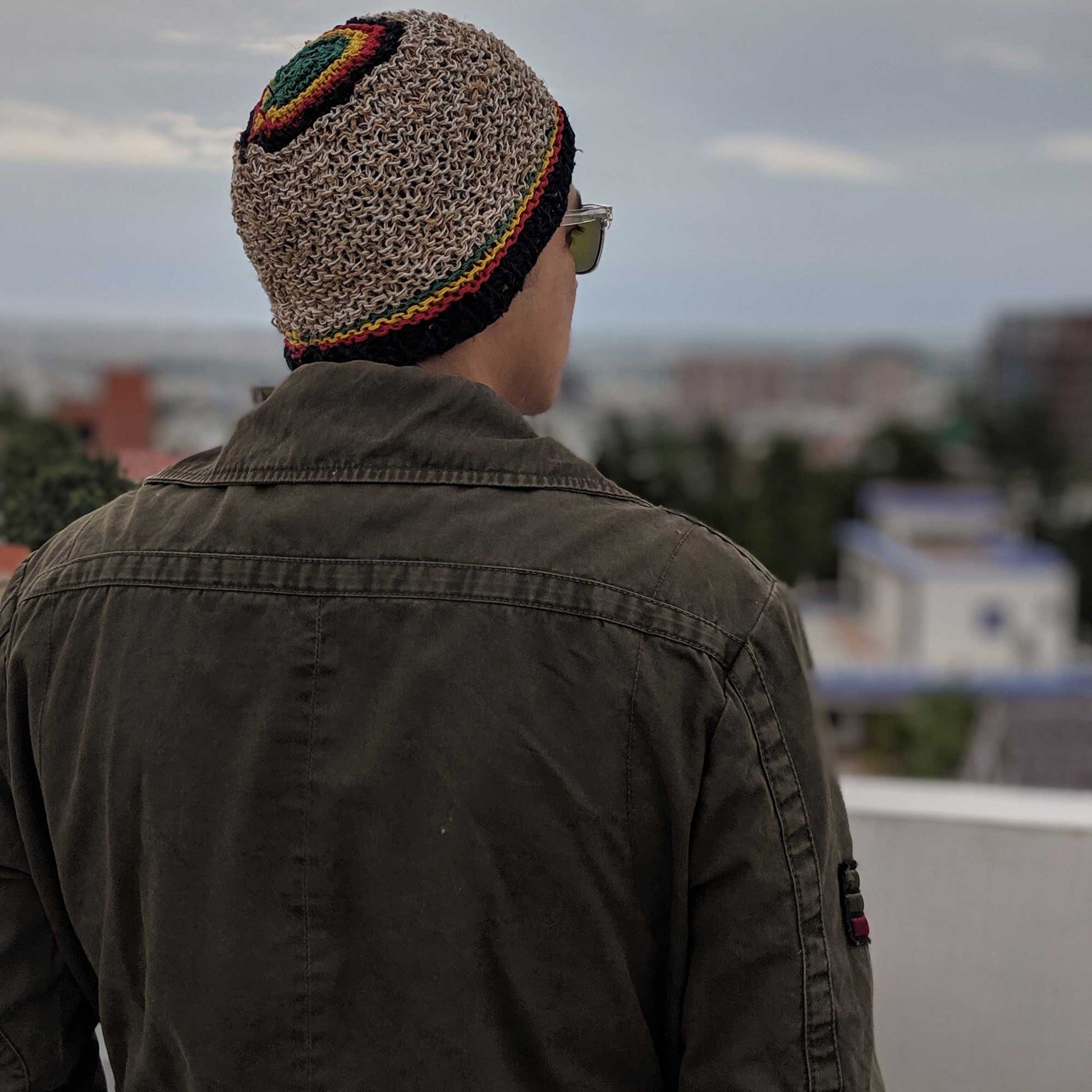 Hemp Beanie made from HEMP with rasta design