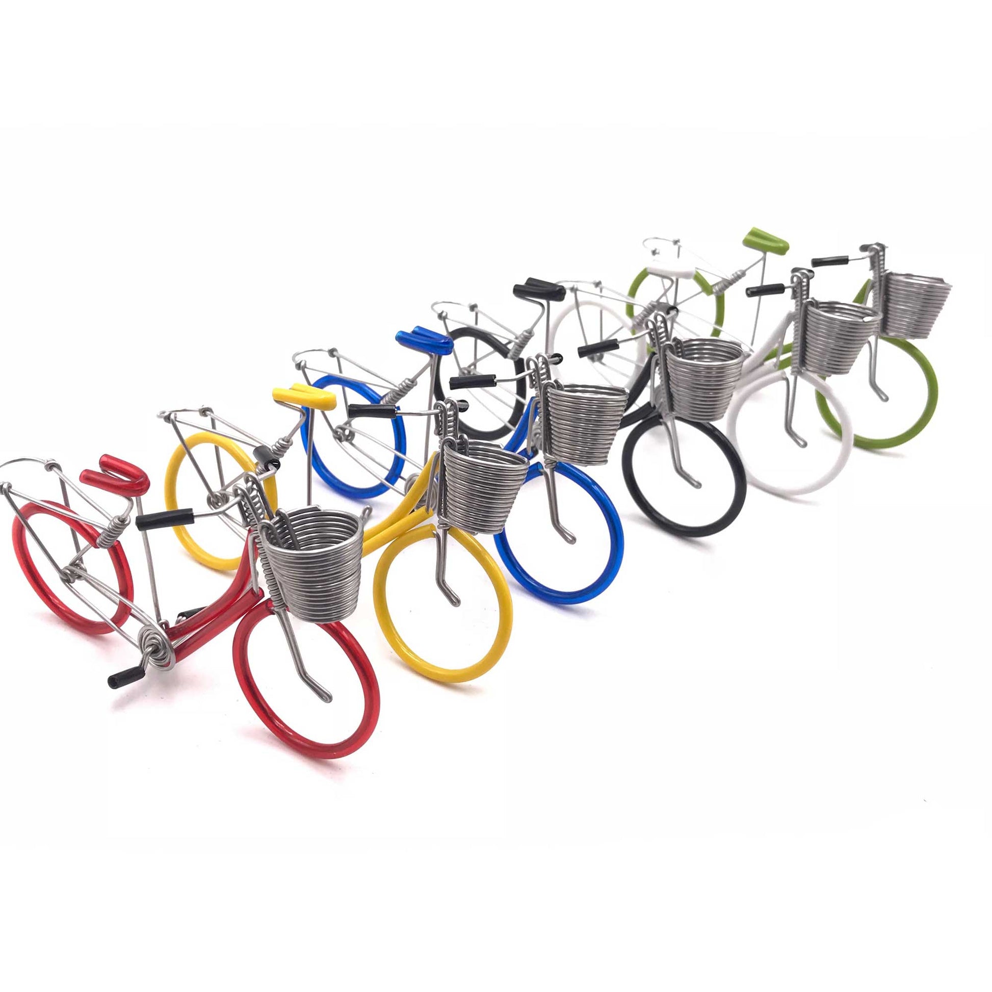 Miniature Wire Art Bicycle Basket hand-crafted from aluminium wire