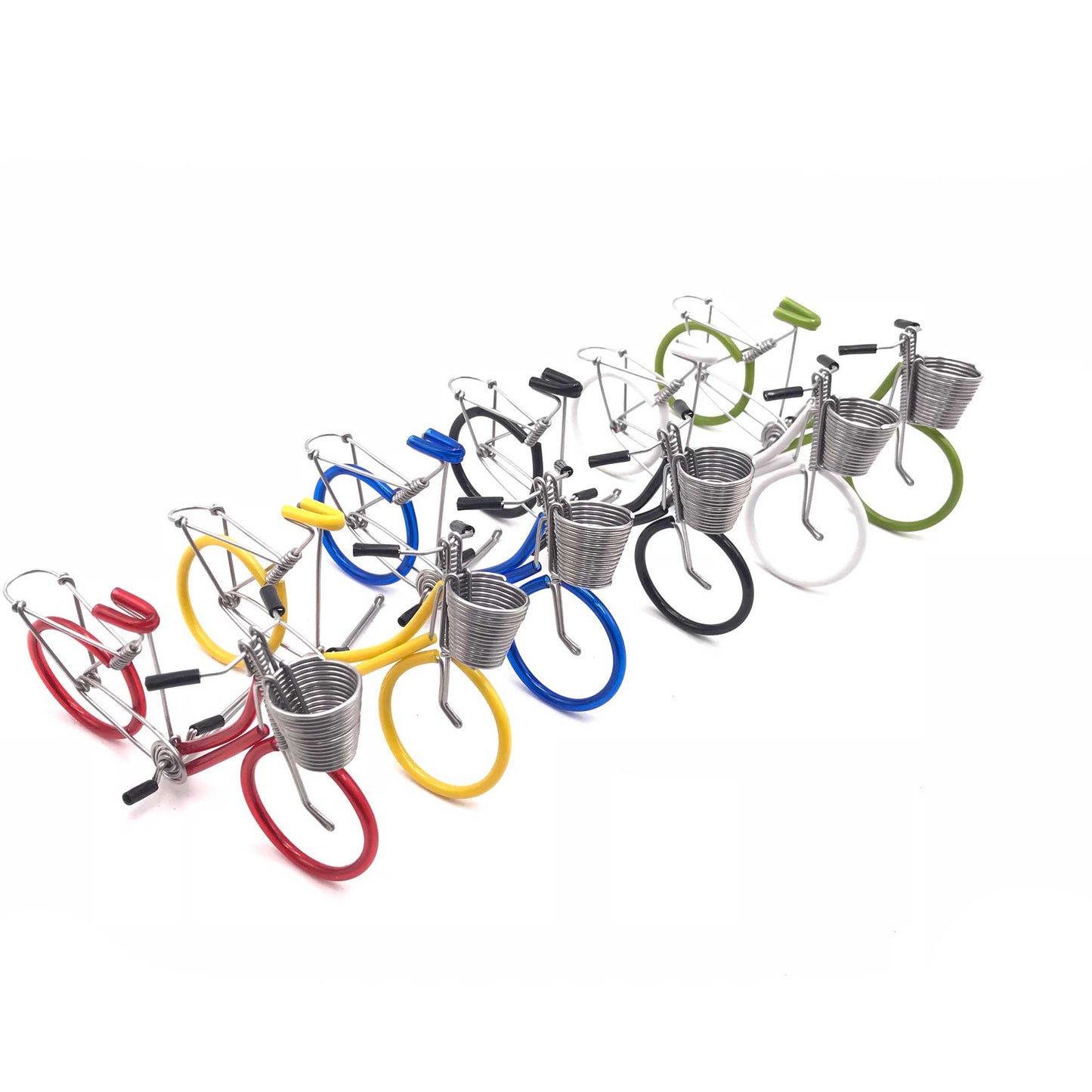 Miniature Wire Art Bicycle Basket hand-crafted from aluminium wire