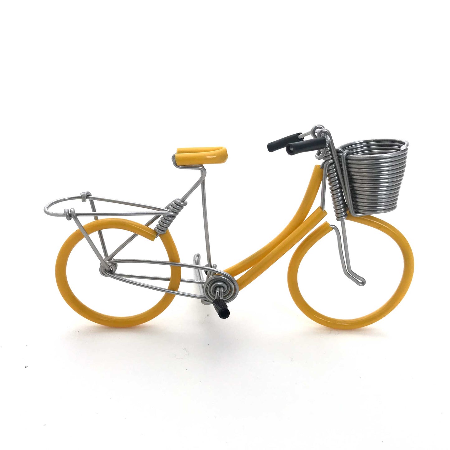 Miniature Wire Art Bicycle Basket hand-crafted from aluminium wire