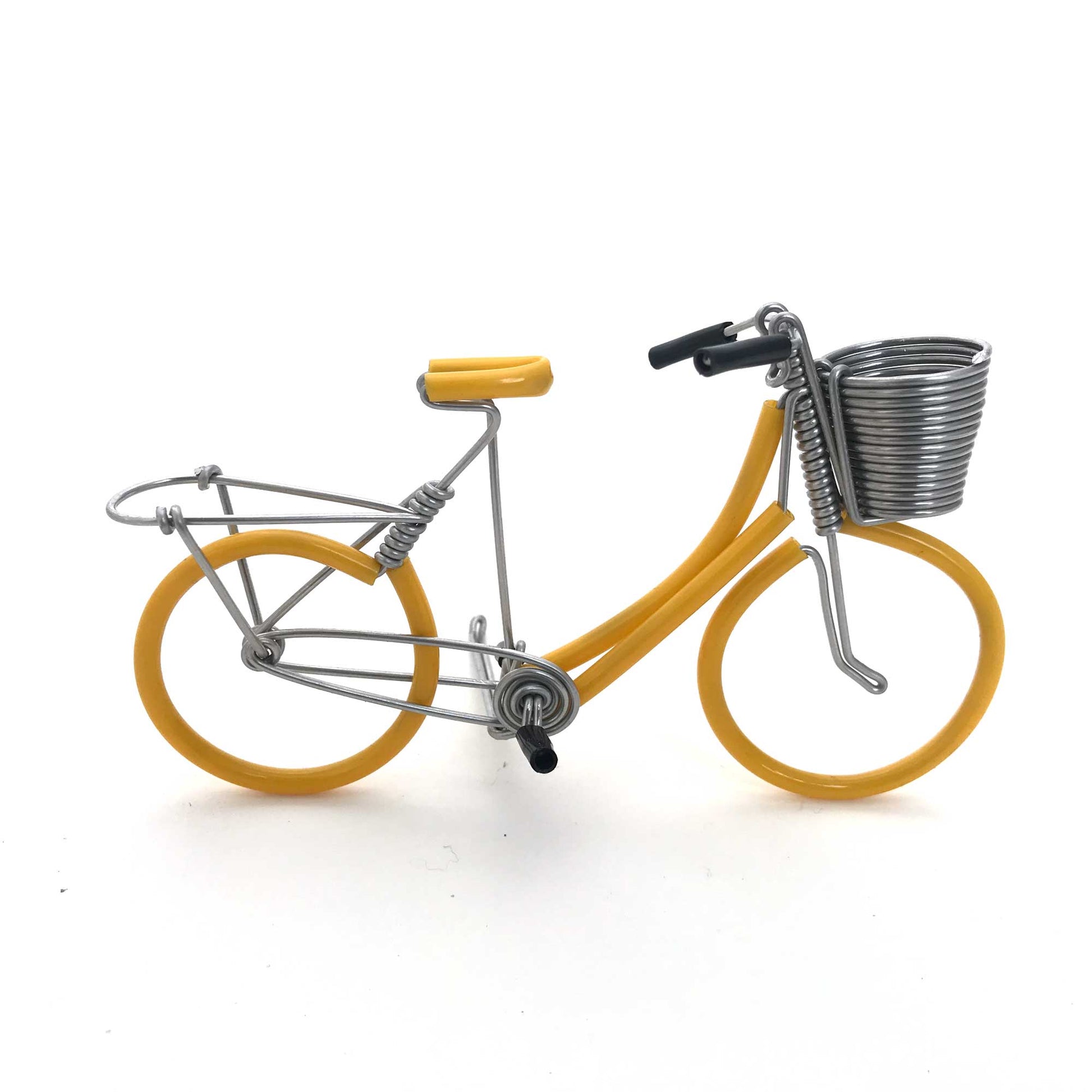 Miniature Wire Art Bicycle Basket hand-crafted from aluminium wire