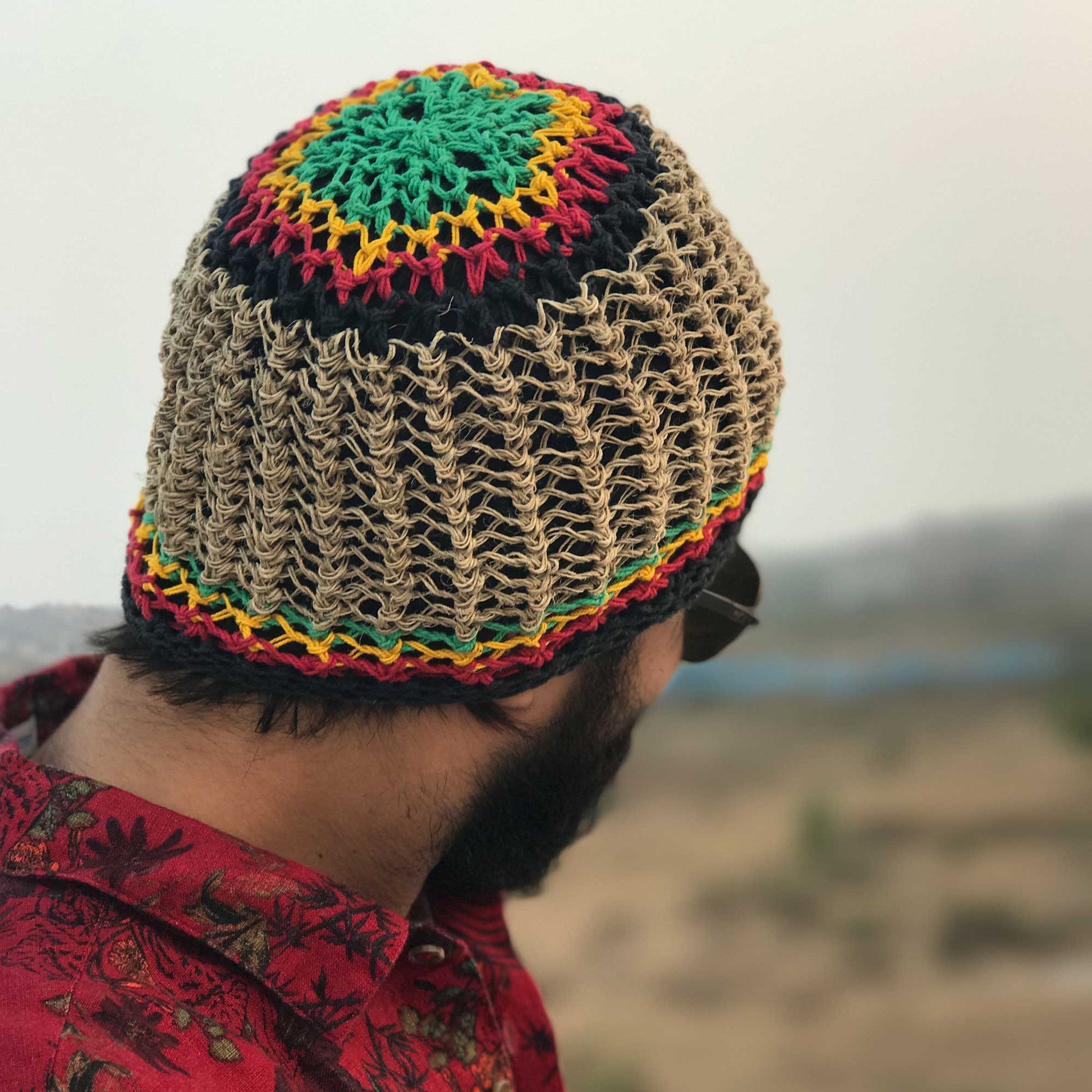 Hemp Beanie made from HEMP with rasta design