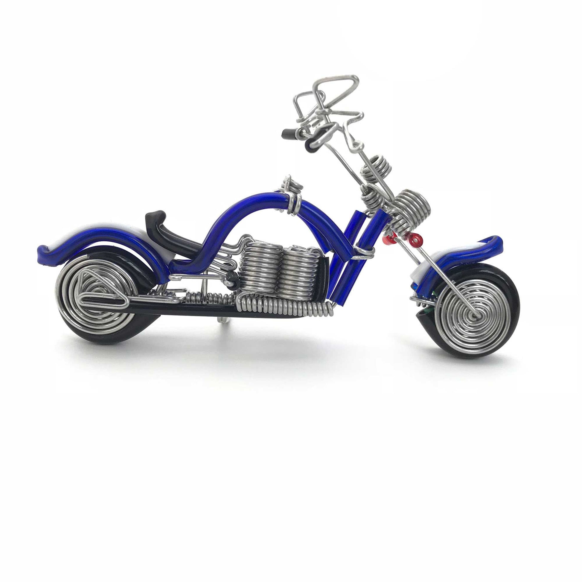 Miniature Wire Art cruiser motor bike hand-crafted from aluminium wire