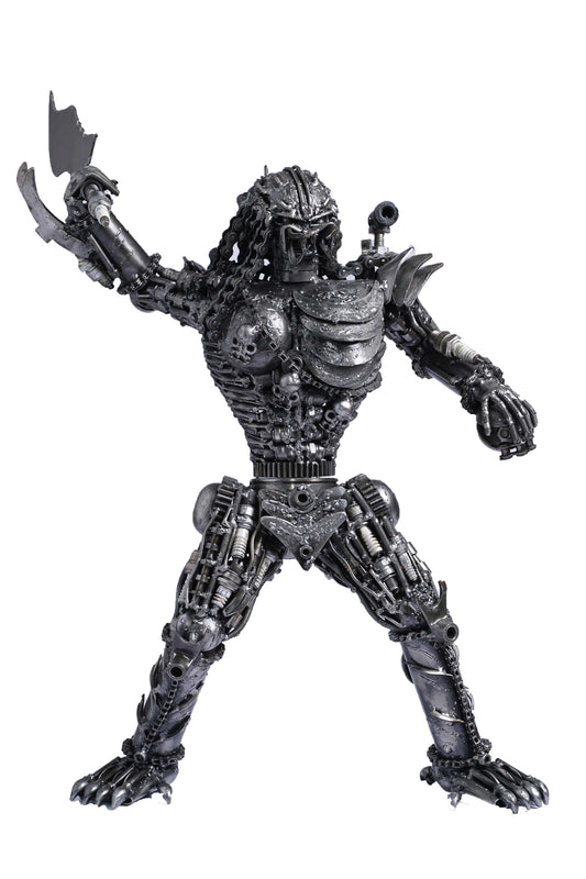 Predator metal action figure hand-crafted from junk auto parts