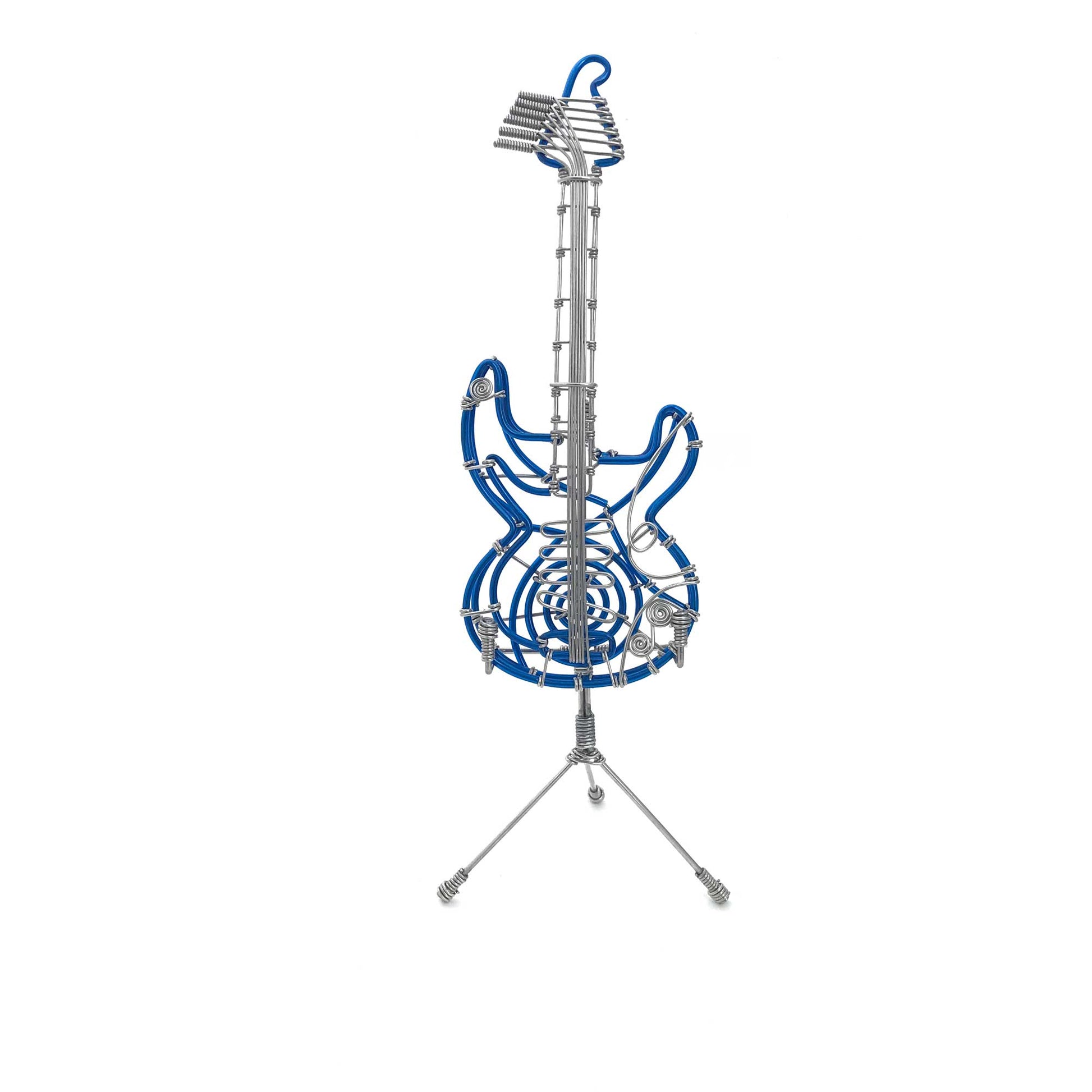 Miniature Wire Art Guitar hand-crafted from aluminium wire