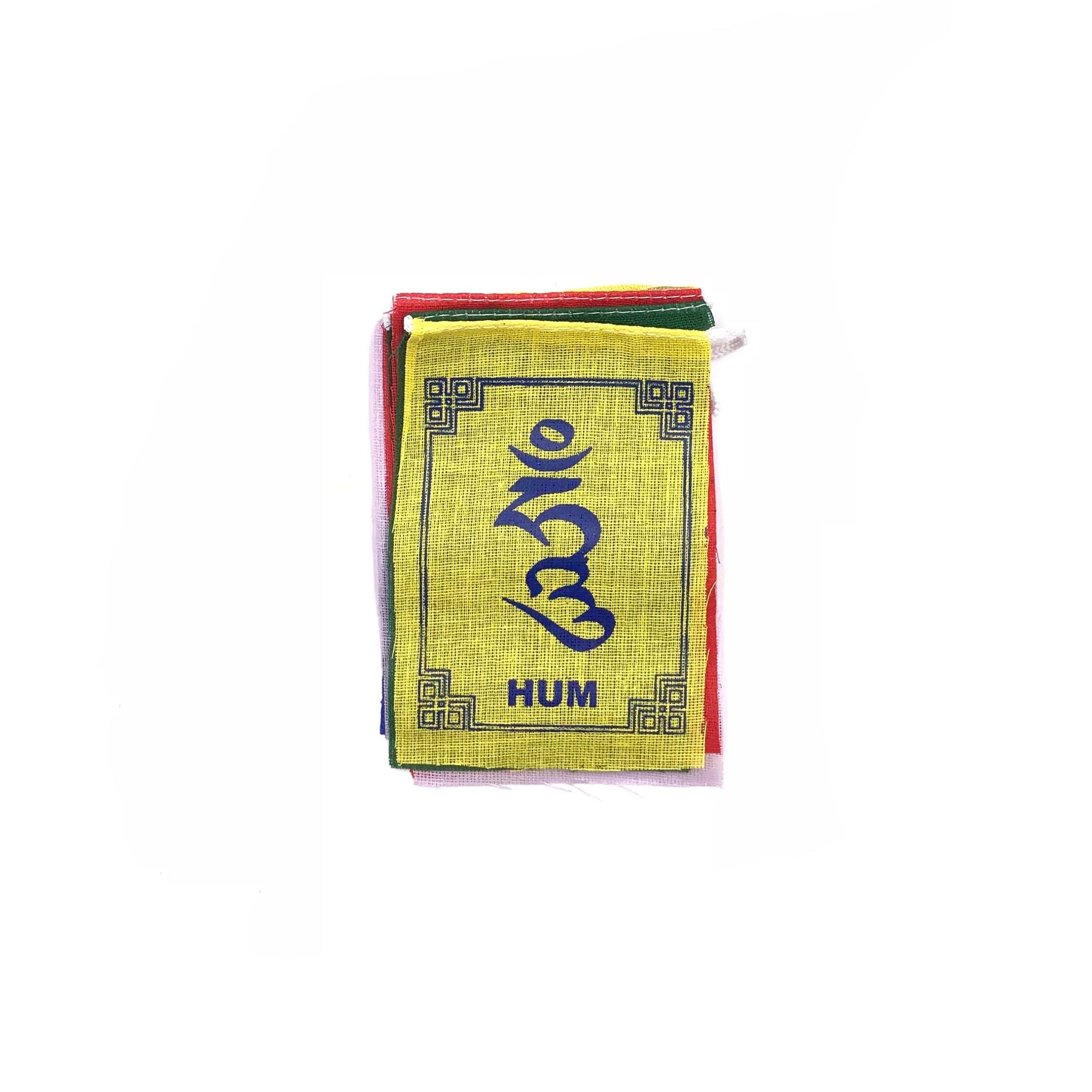 Buddhist Tibetan Prayer Flag Om Mani Padme Hum Cotton