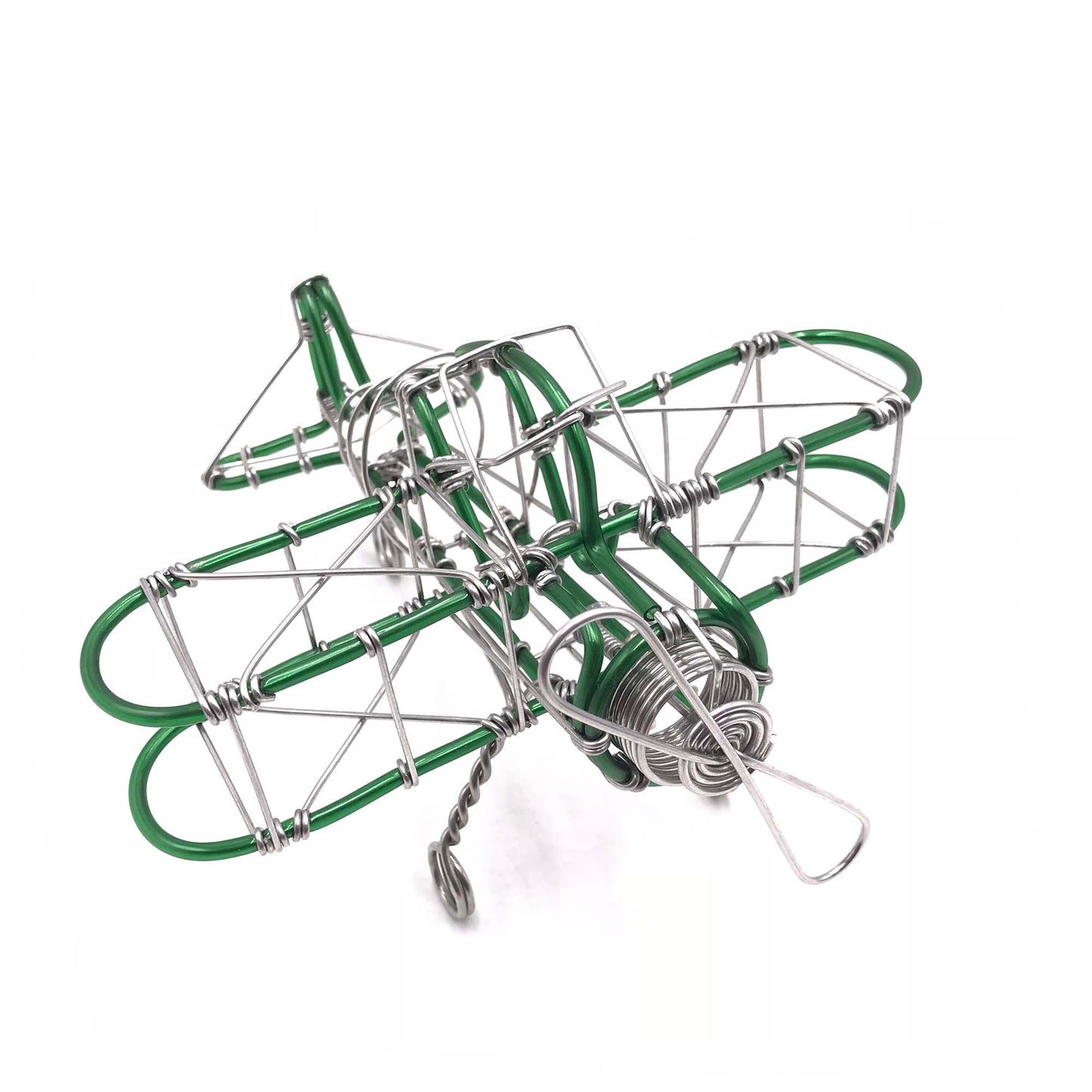 Miniature Wire Art Airplane hand-crafted from aluminium wire
