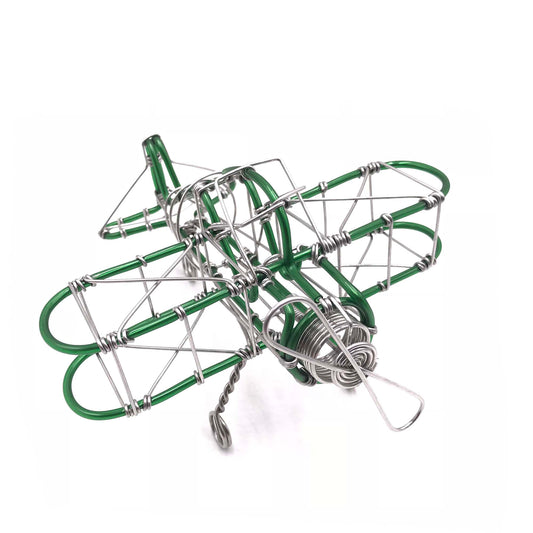 Miniature Wire Art Airplane hand-crafted from aluminium wire