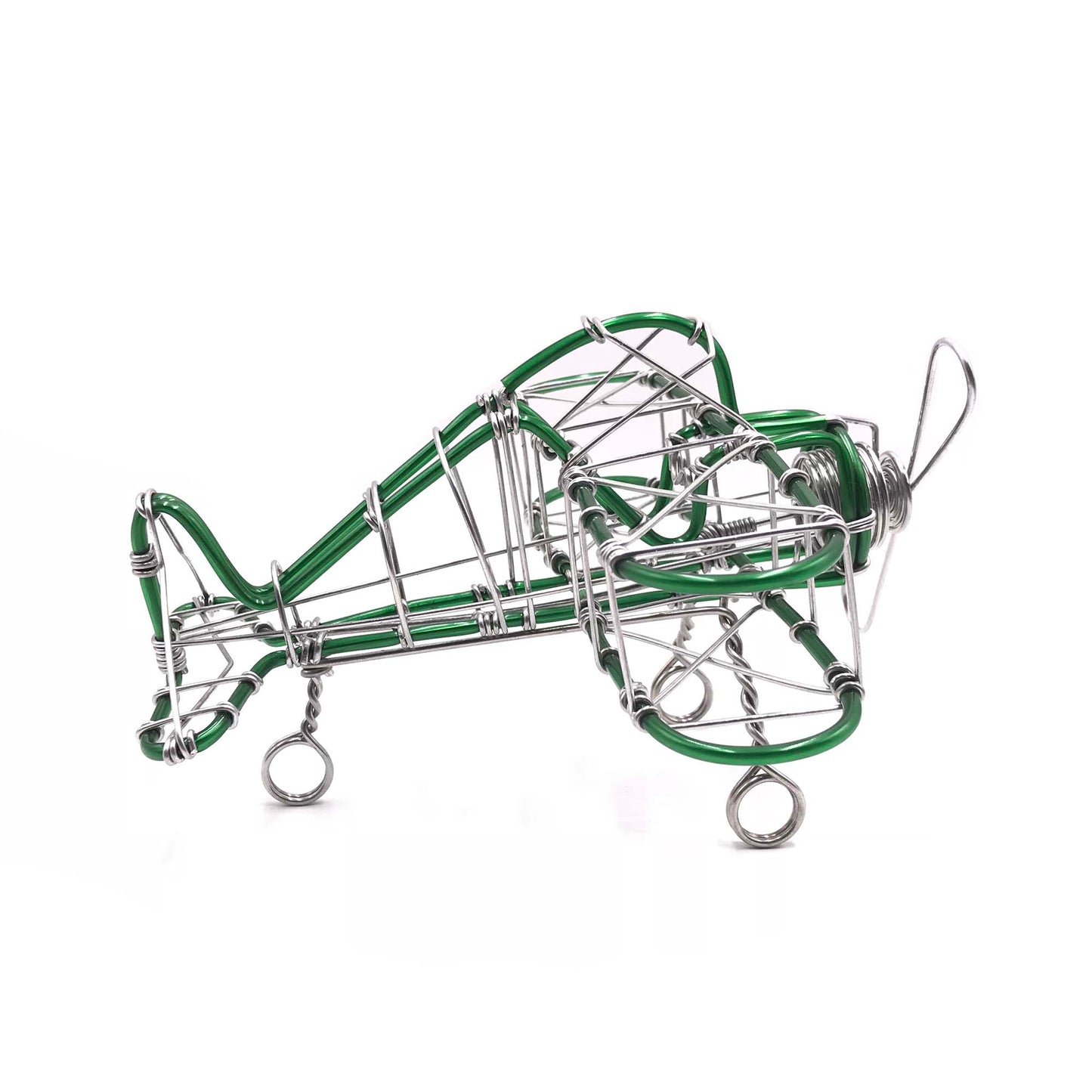 Miniature Wire Art Airplane hand-crafted from aluminium wire