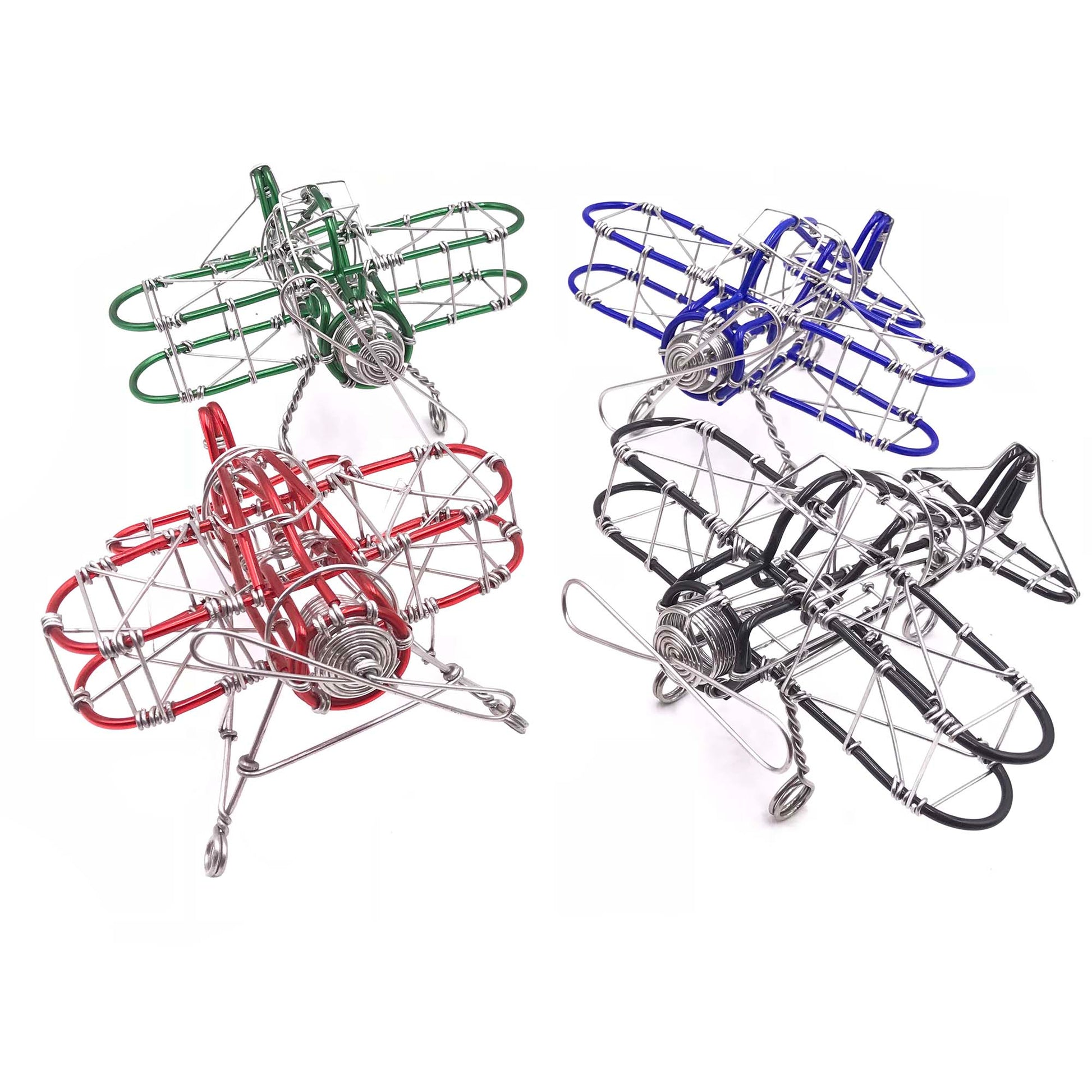 Miniature Wire Art Airplane hand-crafted from aluminium wire