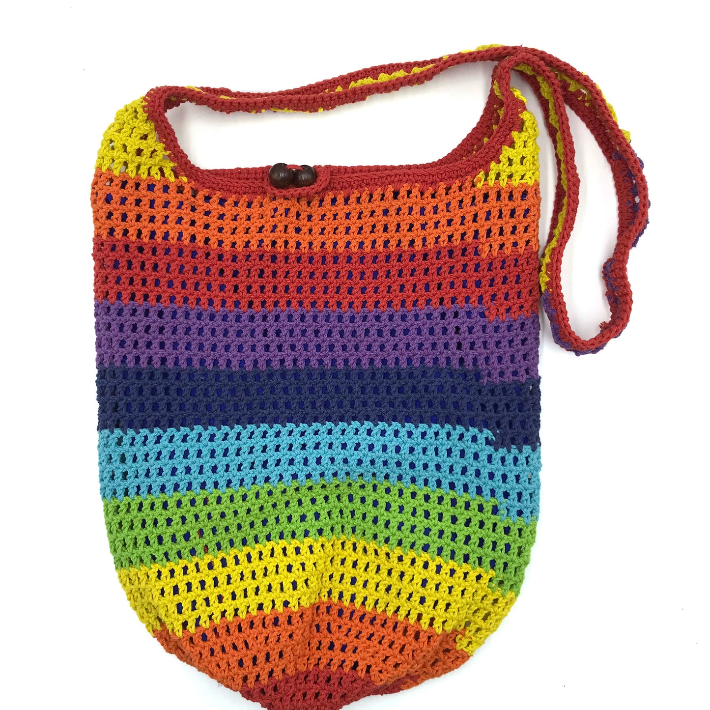 Crochet Rainbow Jhola Bag hand-crafted with Crochet work