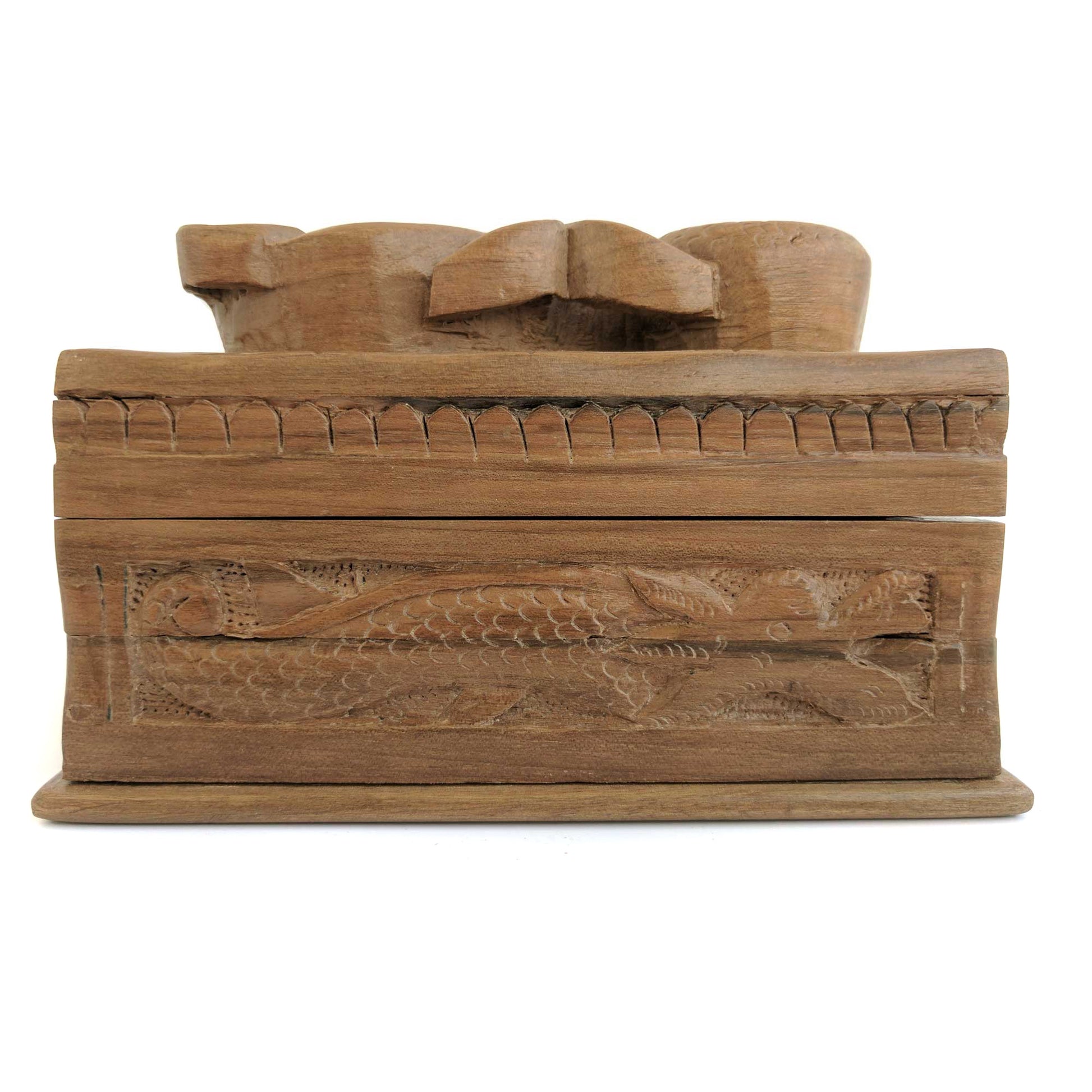 Wooden Secret Box made from Walnut Wood with dragon design