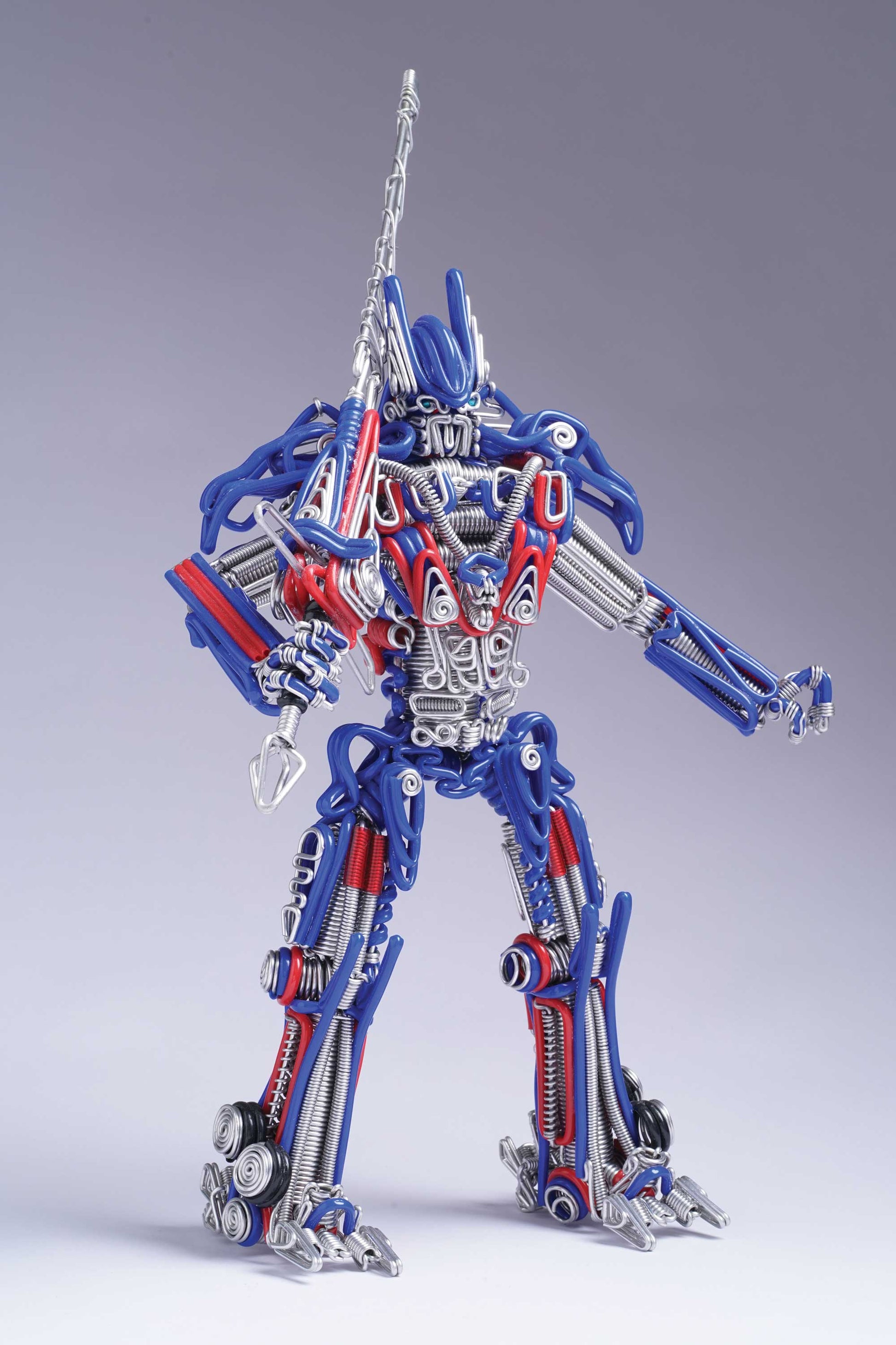 hand-crafted Wire-art Optimus prime transformers