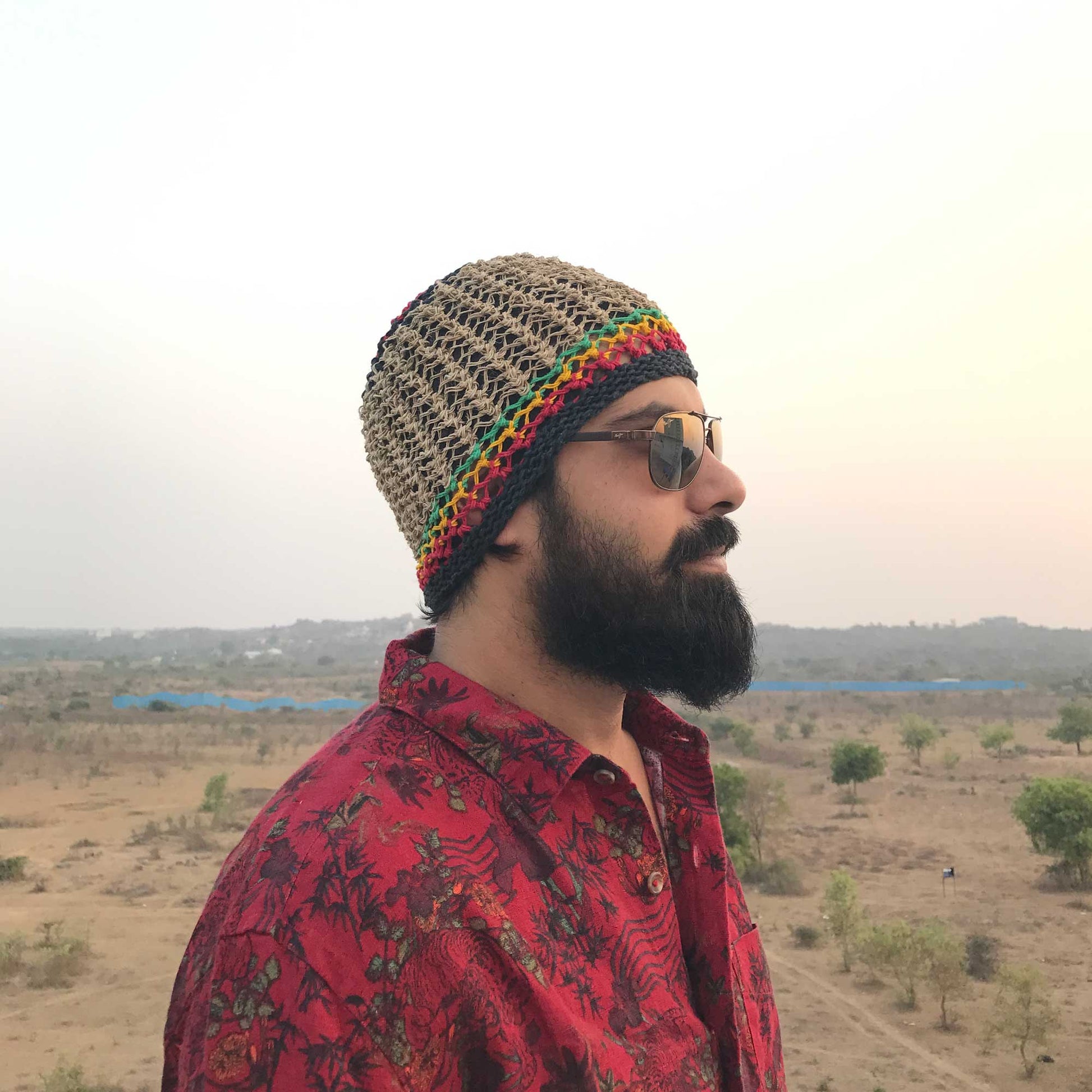 Hemp Beanie made from HEMP with rasta design