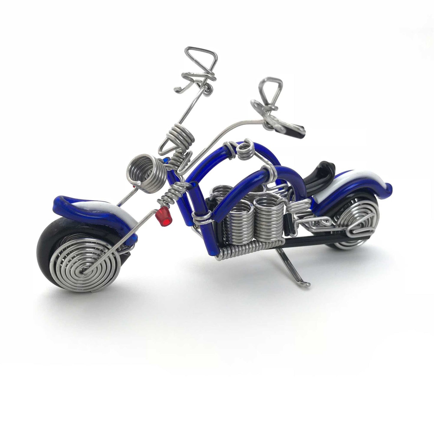 Miniature Wire Art cruiser motor bike hand-crafted from aluminium wire