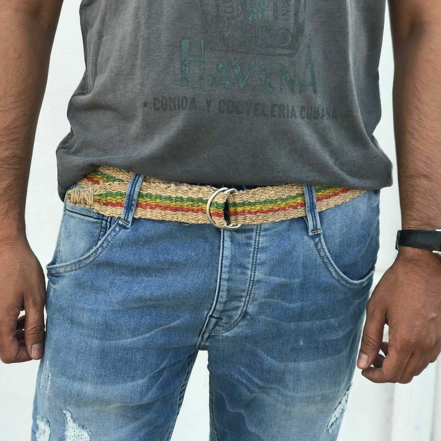 Hemp Belt rasta pattern