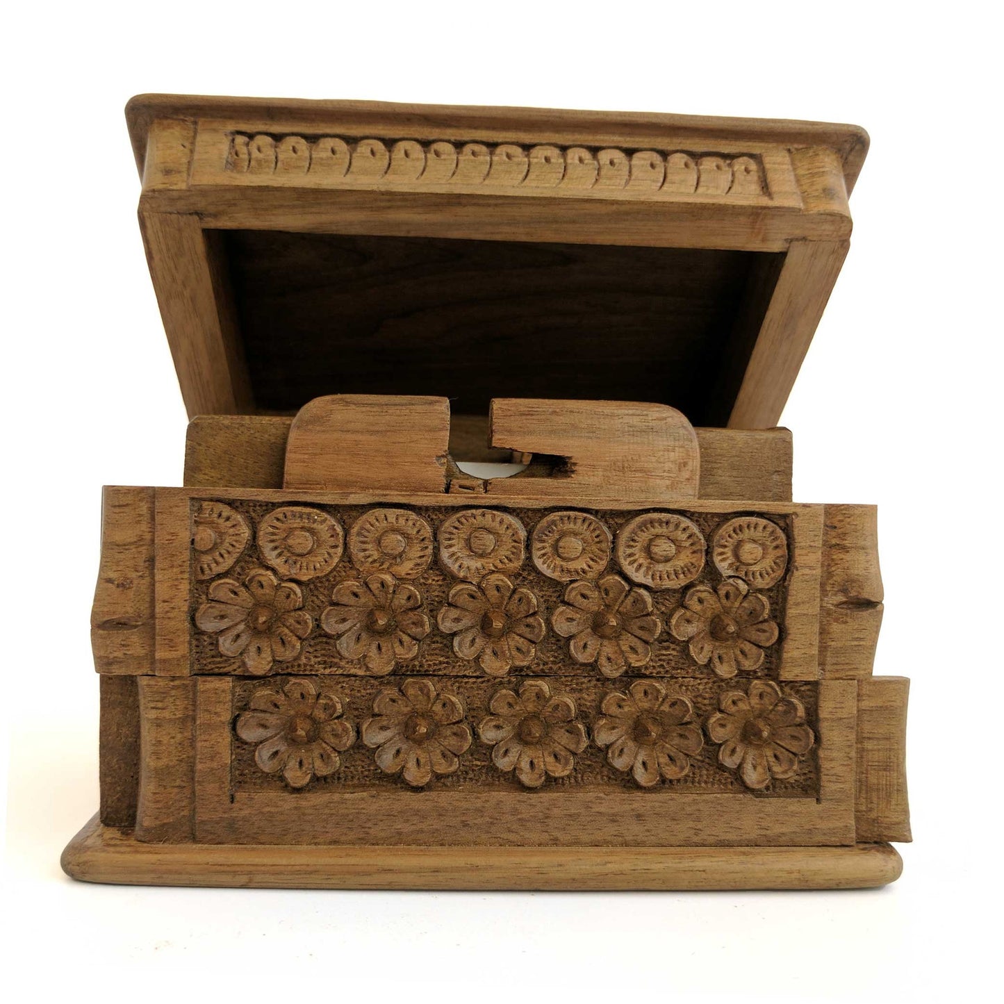 Wooden Secret Card Box made from Walnut Wood