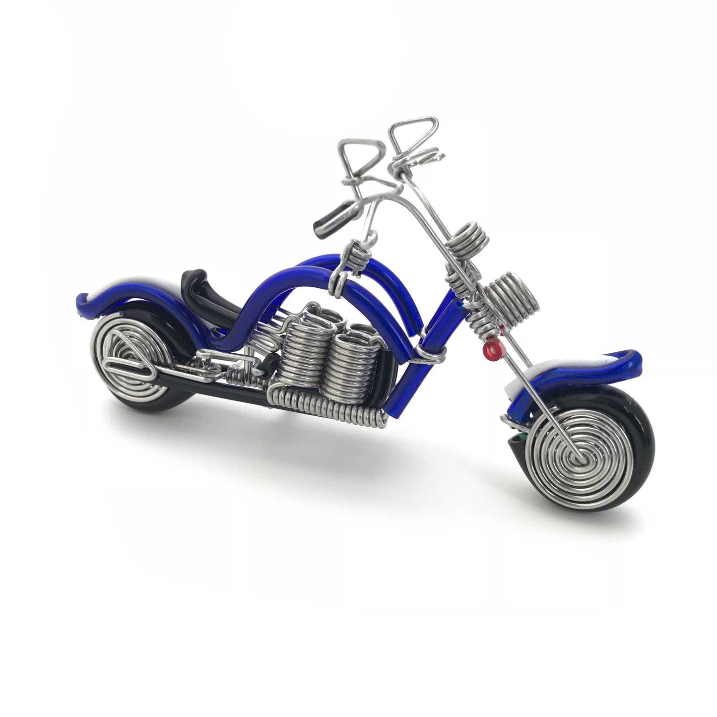Miniature Wire Art cruiser motor bike hand-crafted from aluminium wire