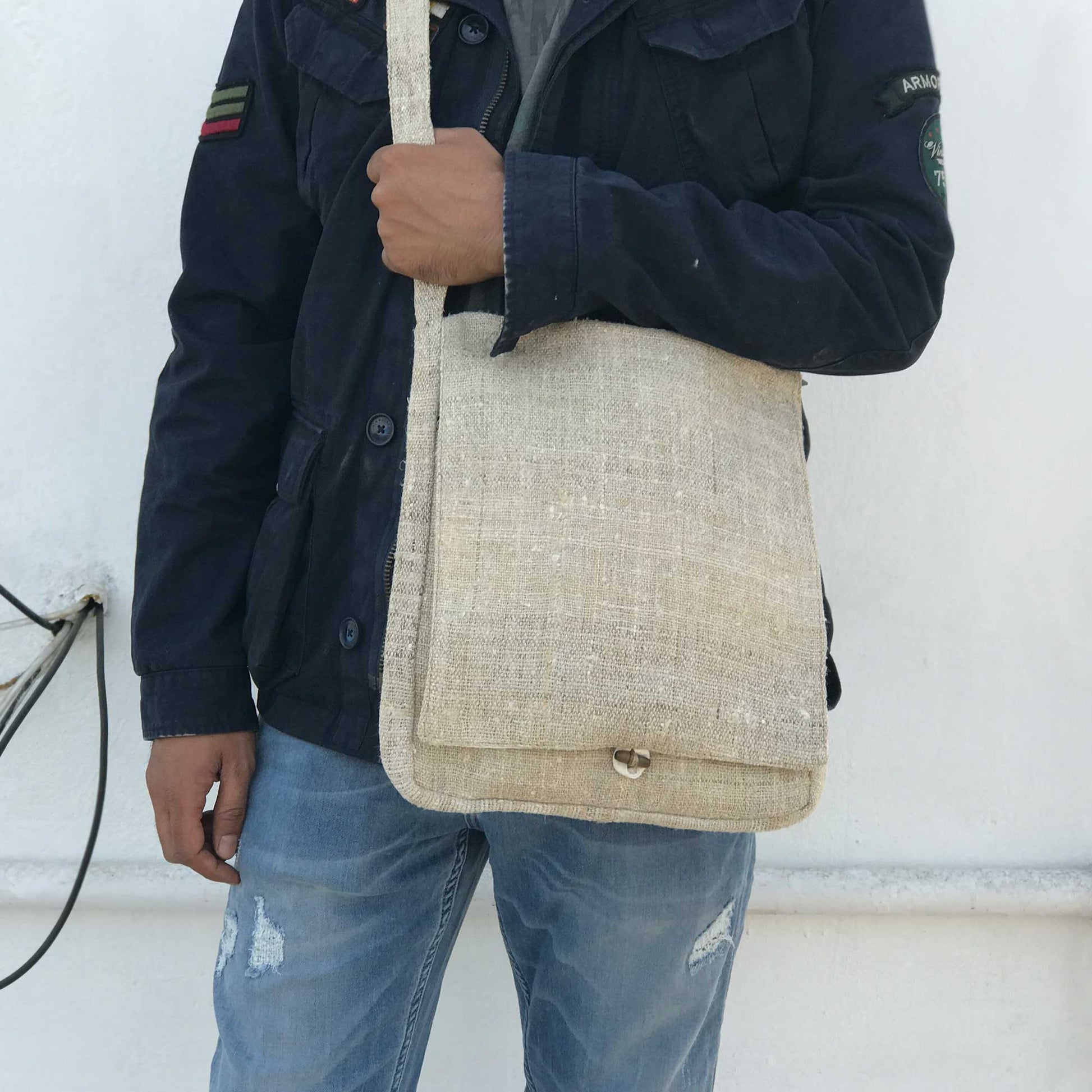 HEMP Messenger Bag made from 100% natural, organic and eco-friendly handwoven HEMP