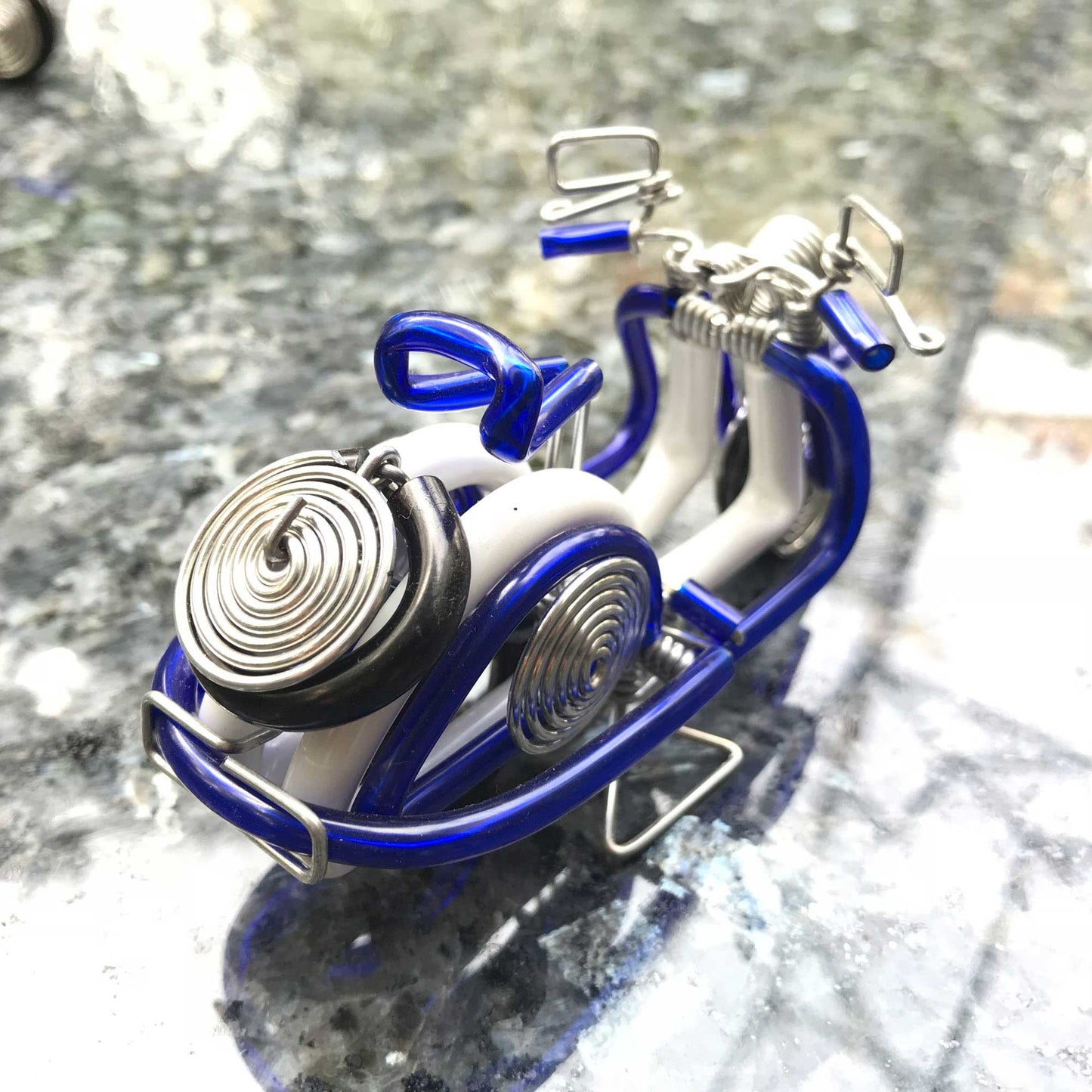 Miniature Wire Art Vespa Scooter hand-crafted from aluminium wire