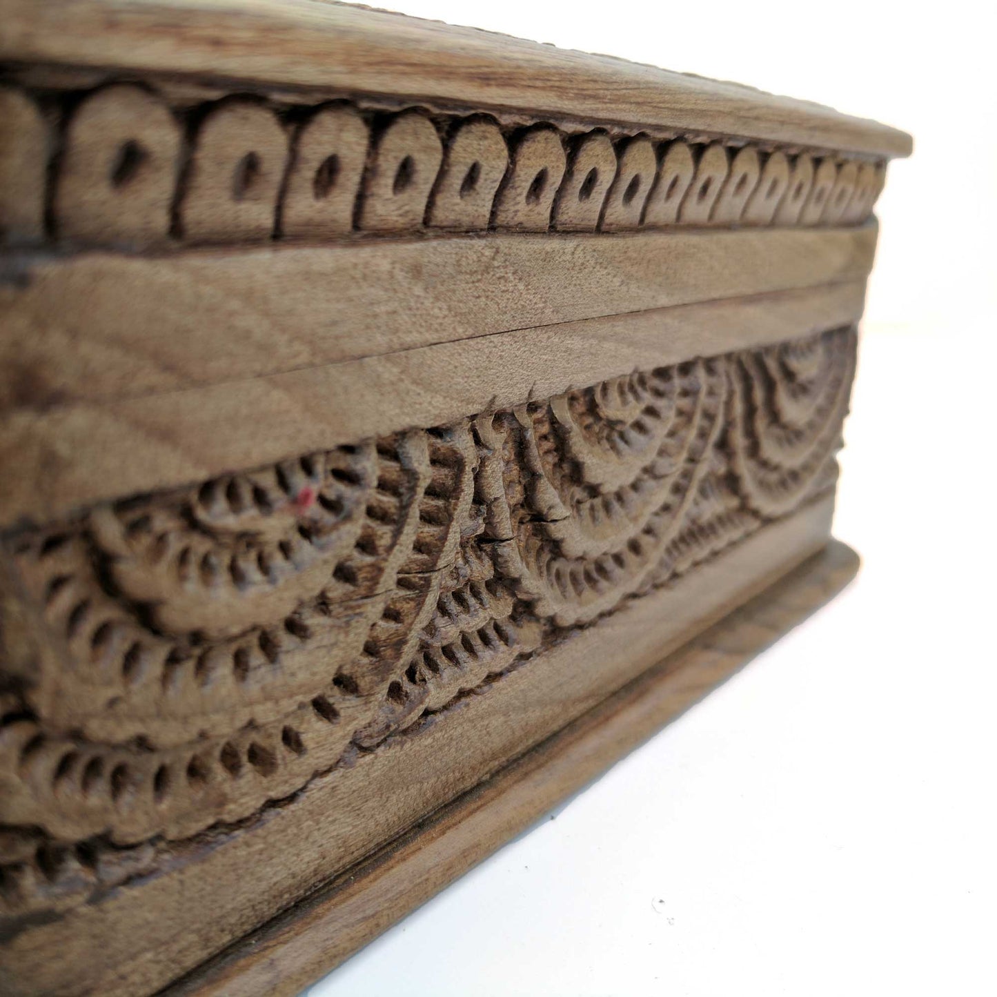 Wooden Secret Box made from Walnut Wood with circular design pattern