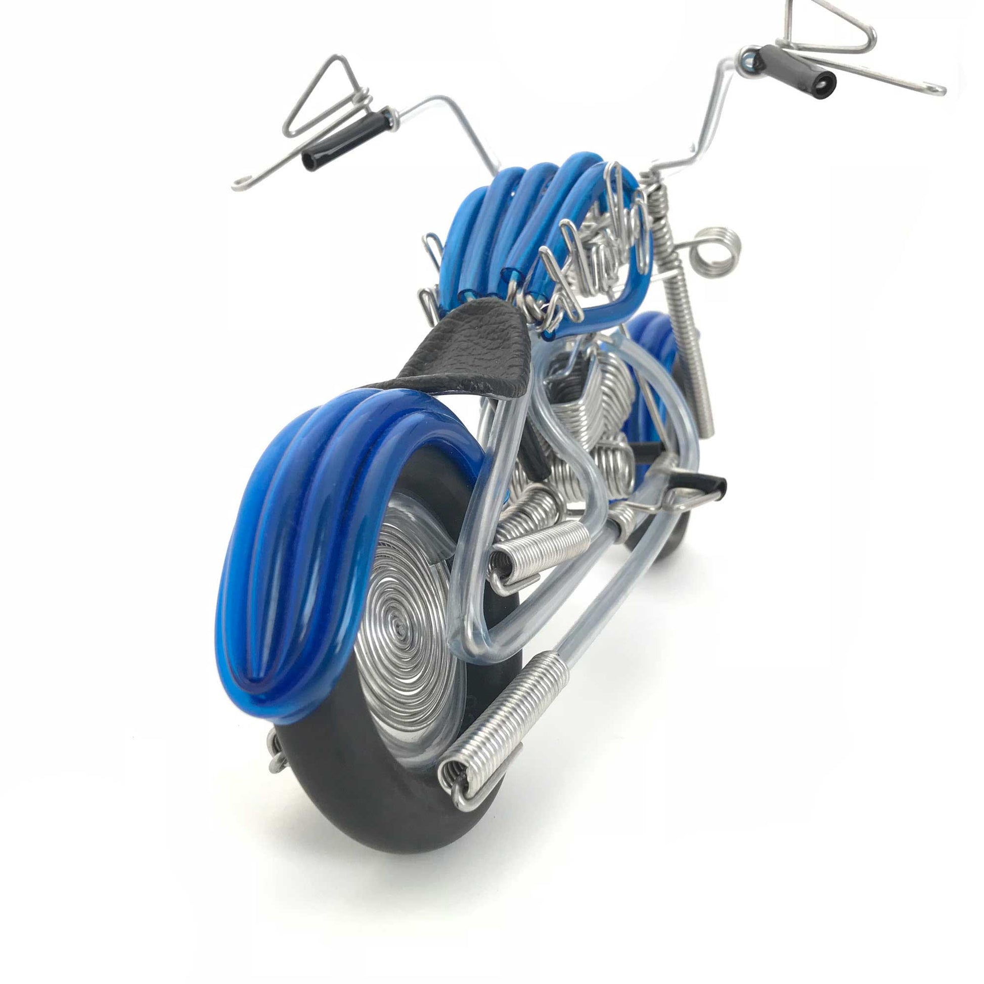 Miniature Wire Art cruiser motor bike hand-crafted from aluminium wire