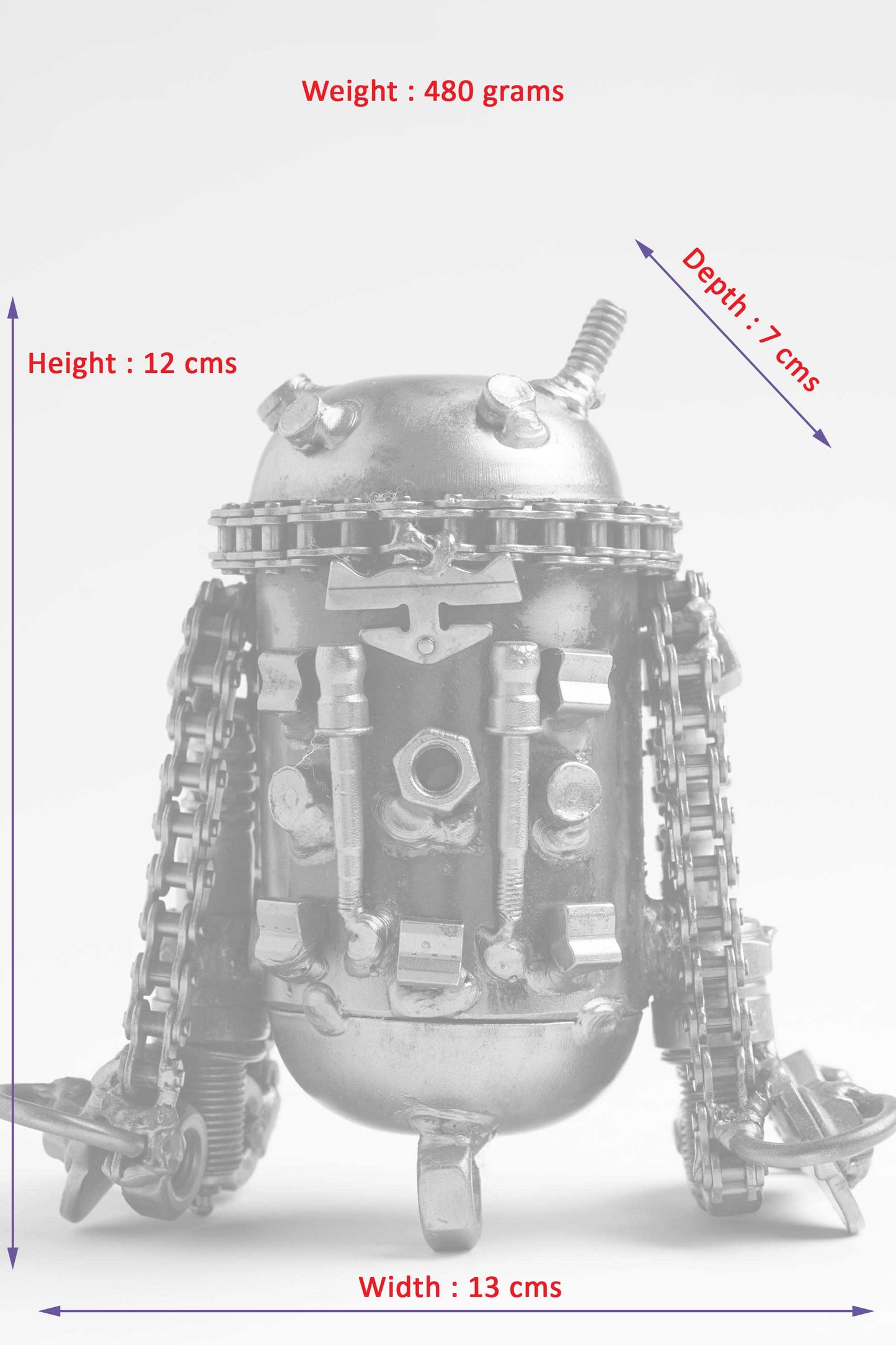 Starwars R2D2 action figure hand-crafted from junk auto parts