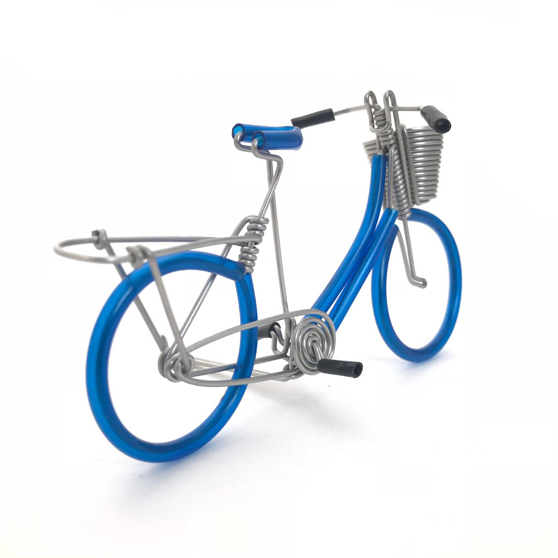 Miniature Wire Art Bicycle Basket hand-crafted from aluminium wire
