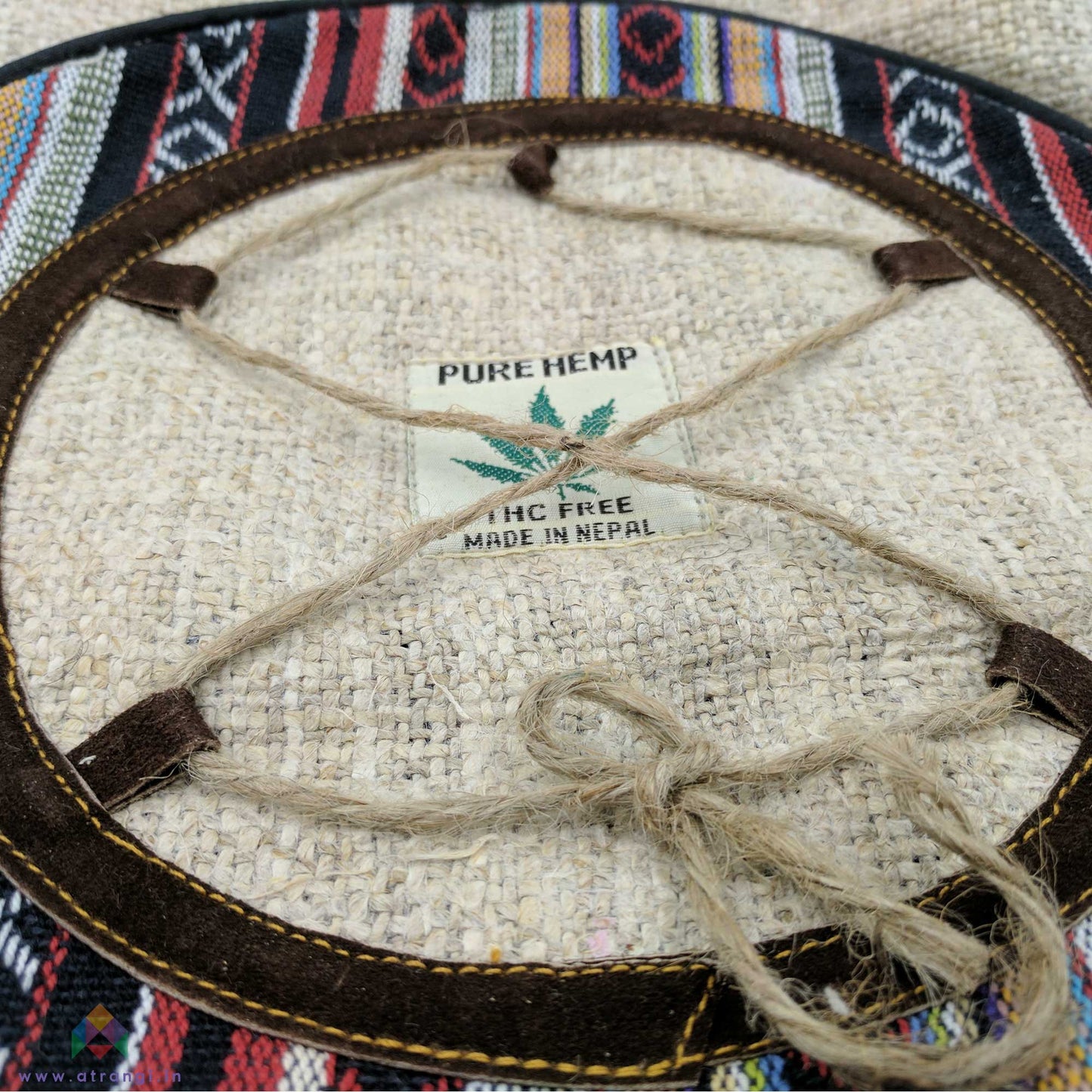Backpack made from 100% pure hand-woven Hemp inside view