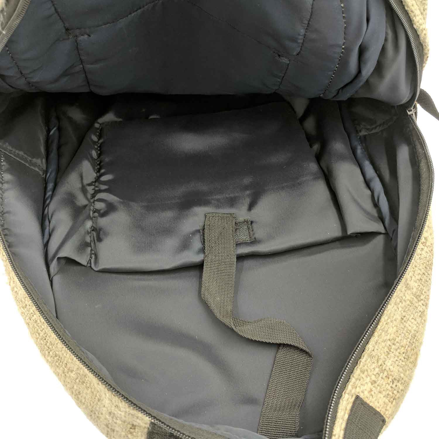 Hemp backpack made from 100% pure hand-woven Hemp inside view