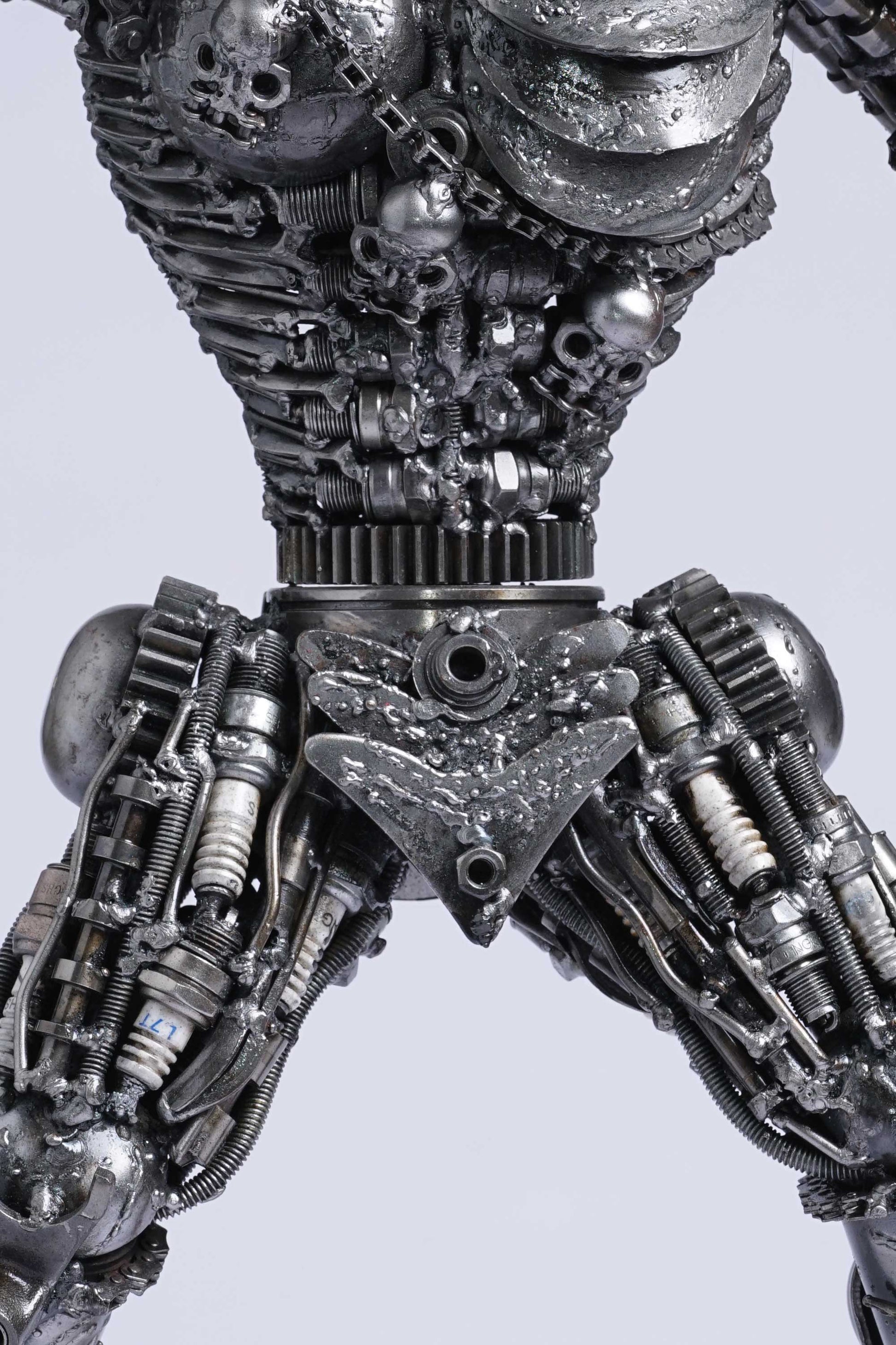 Predator metal action figure hand-crafted from junk auto parts