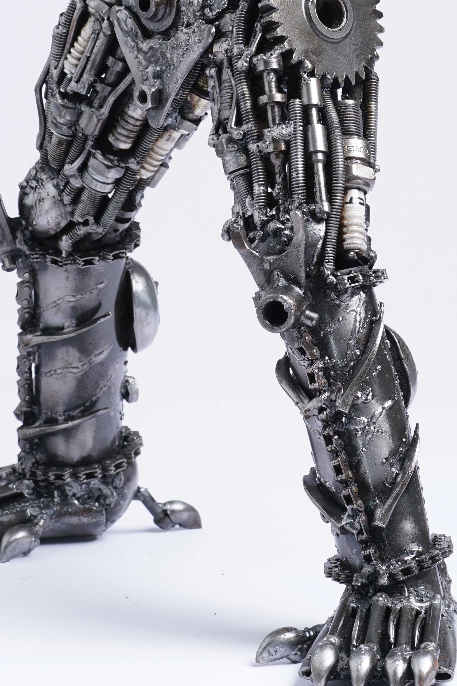 Predator metal action figure hand-crafted from junk auto parts