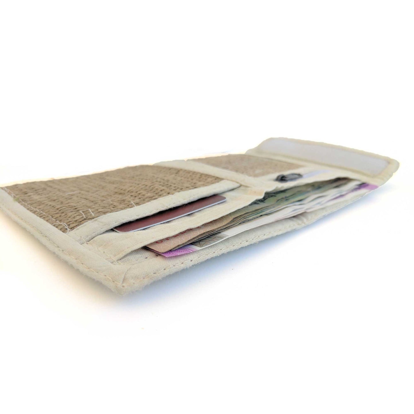 wallet made from 100% pure hemp side view
