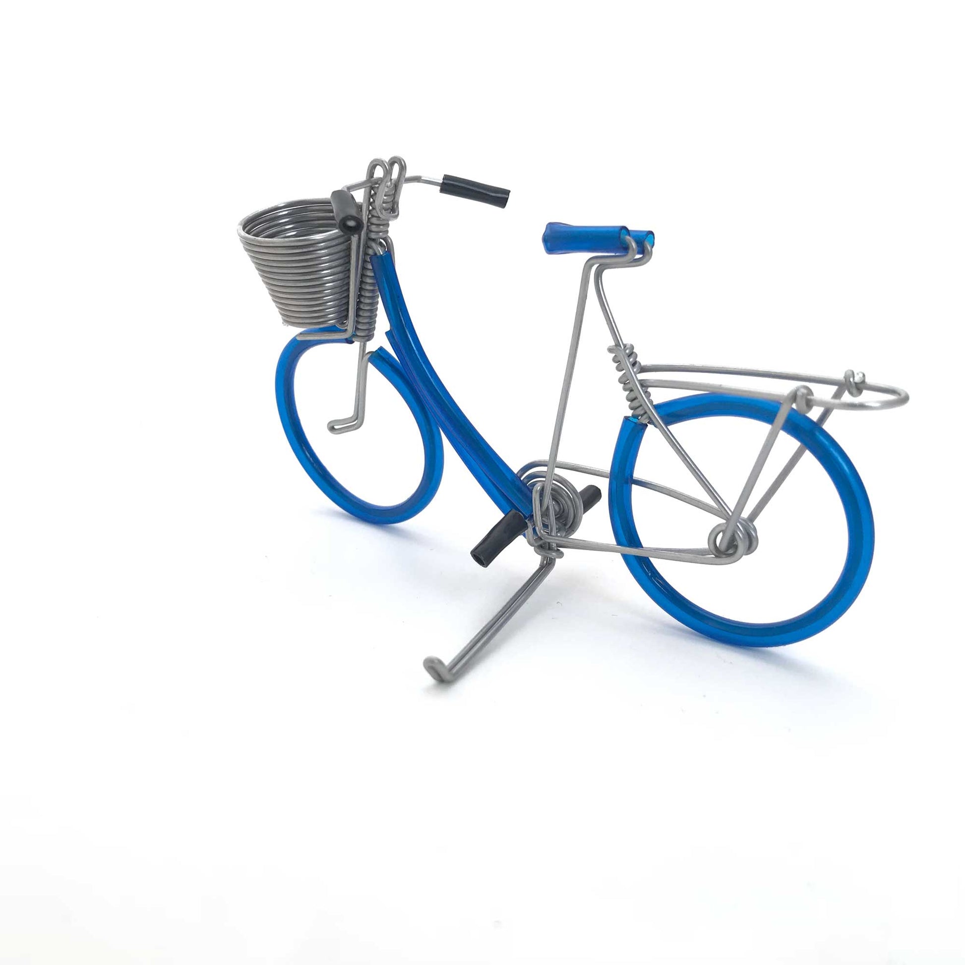 Miniature Wire Art Bicycle Basket hand-crafted from aluminium wire