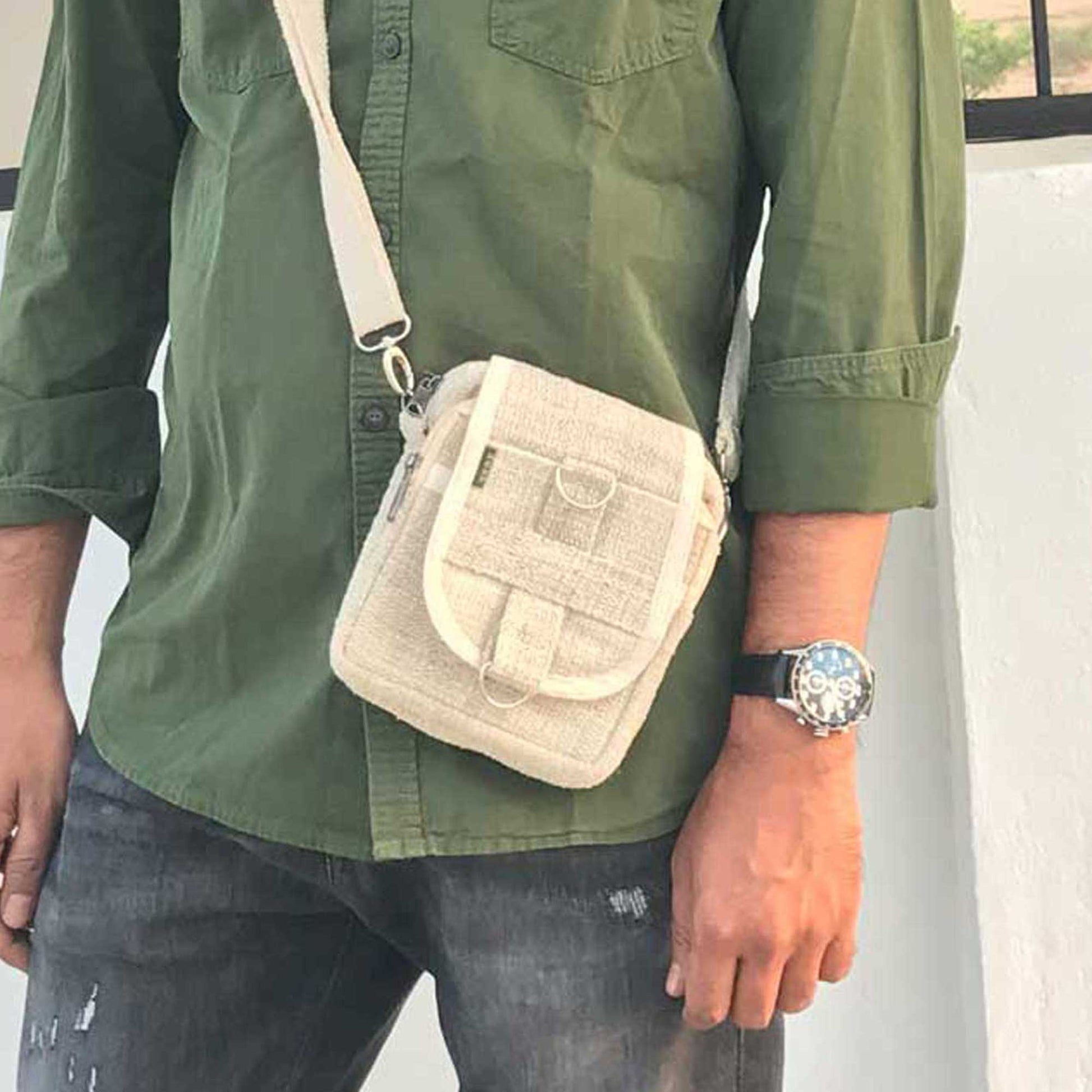 HEMP Sling Bag made from 100% natural, organic and eco-friendly handwoven HEMP