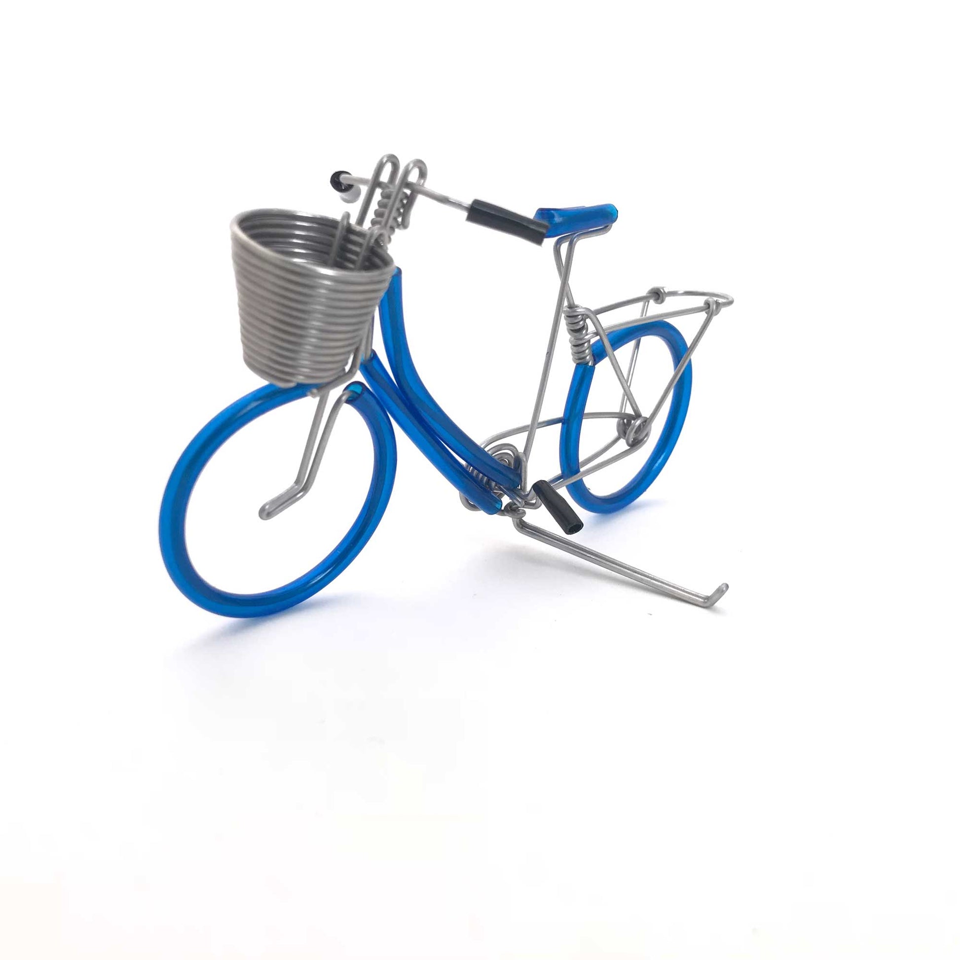 Miniature Wire Art Bicycle Basket hand-crafted from aluminium wire
