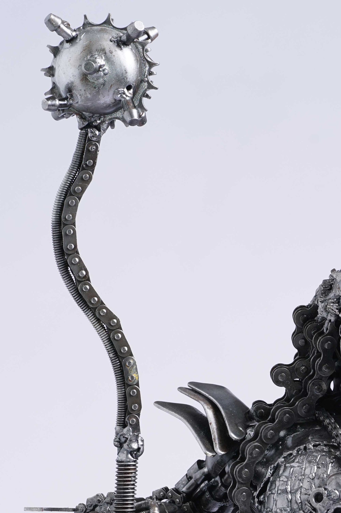 Predator metal action figure hand-crafted from junk auto parts