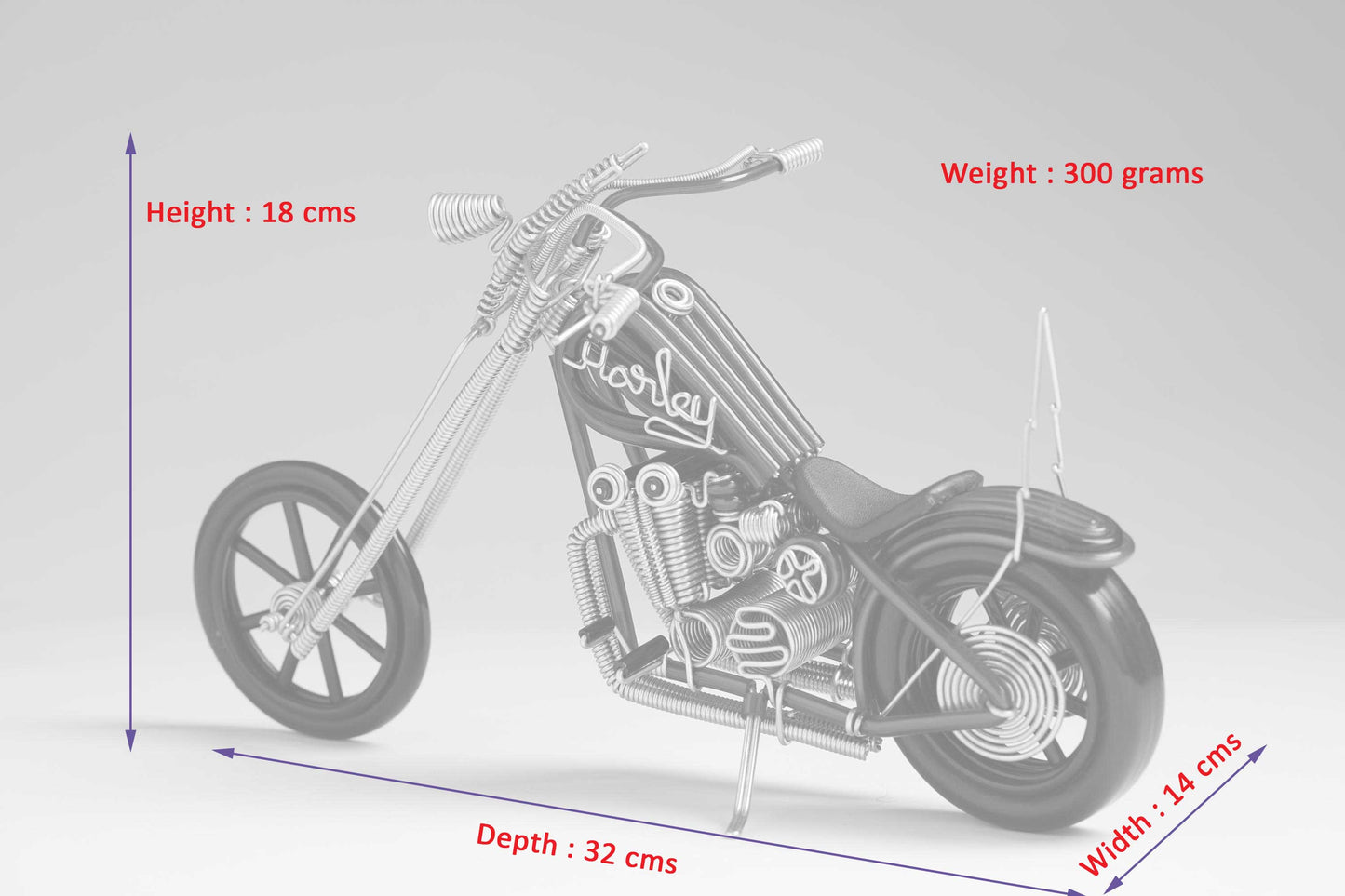 hand-crafted Wire-art Harley Bike