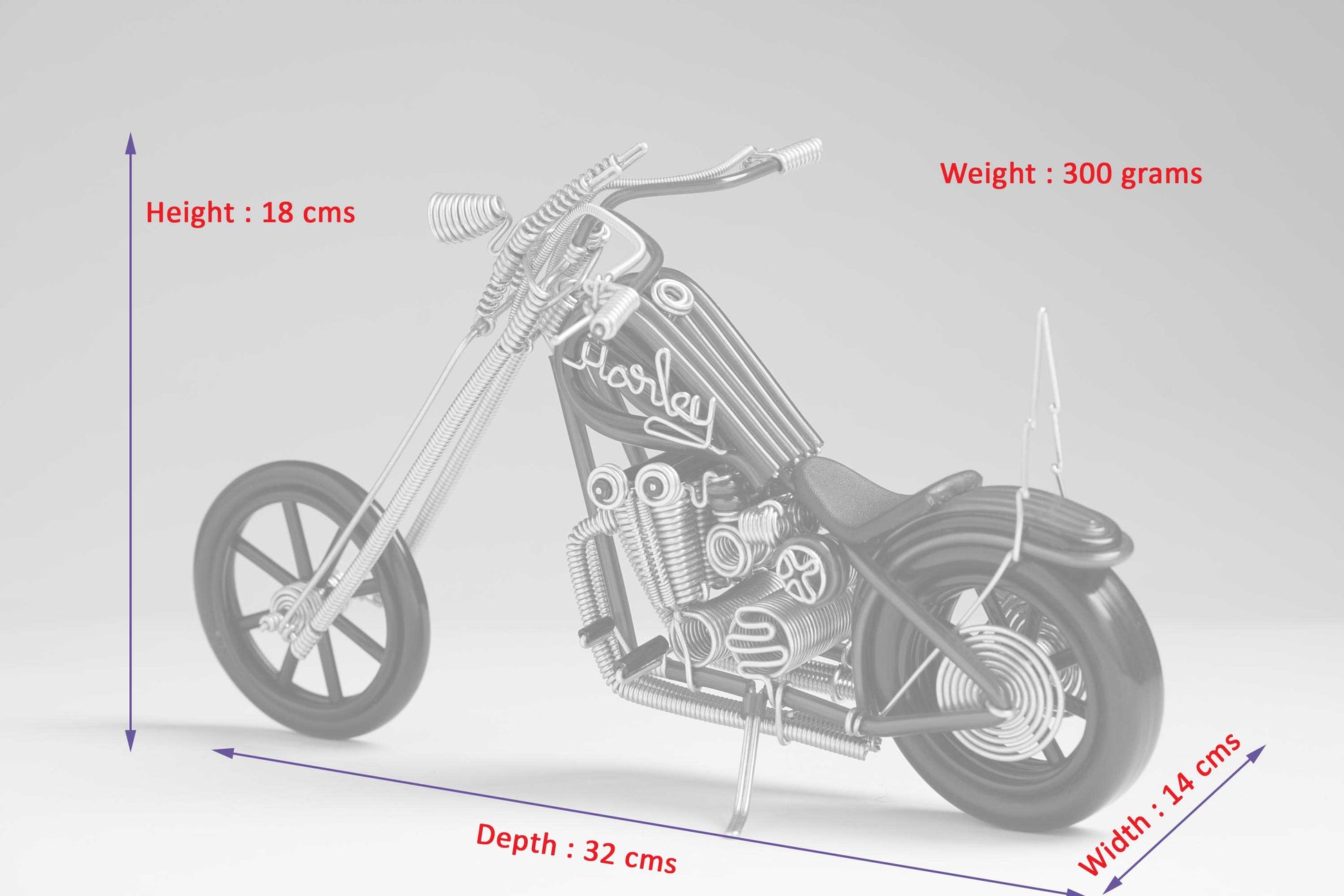 hand-crafted Wire-art Harley Bike