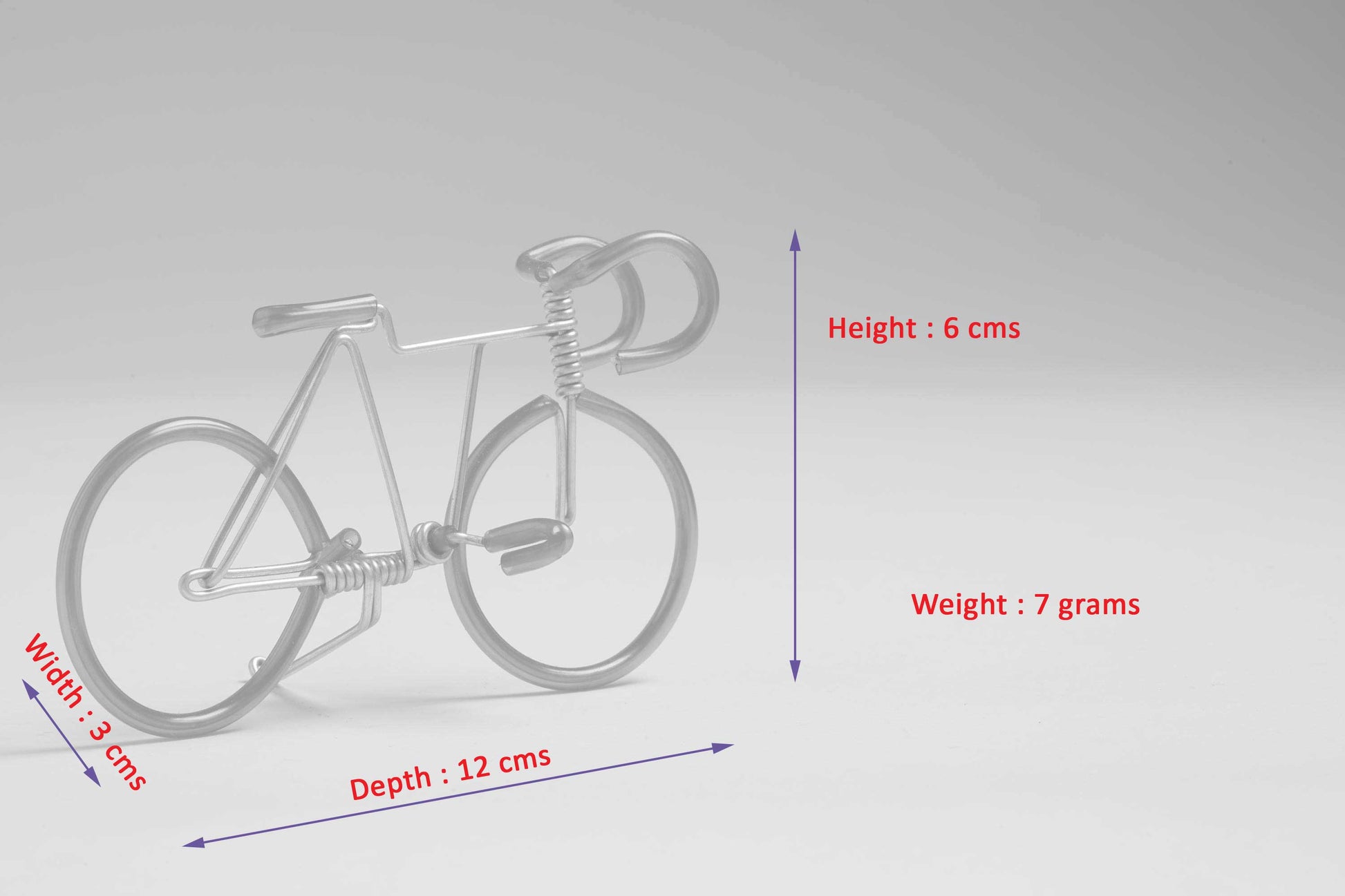 Miniature Wire Art Bicycle Mini hand-crafted from aluminium wire