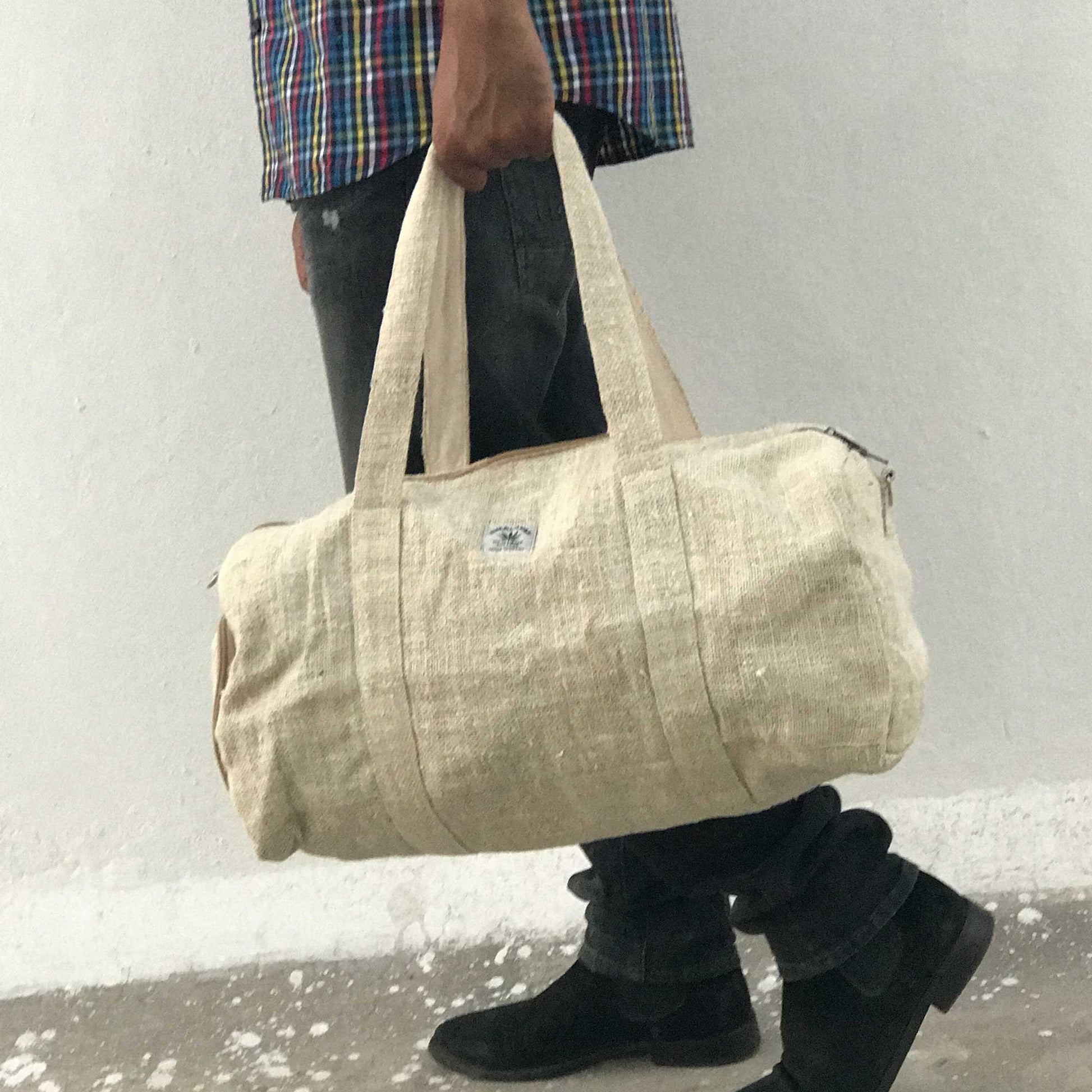 HEMP Duffle Bag made from 100% natural, organic and eco-friendly handwoven HEMP