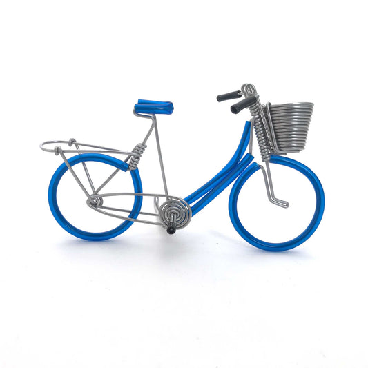 Miniature Wire Art Bicycle Basket hand-crafted from aluminium wire