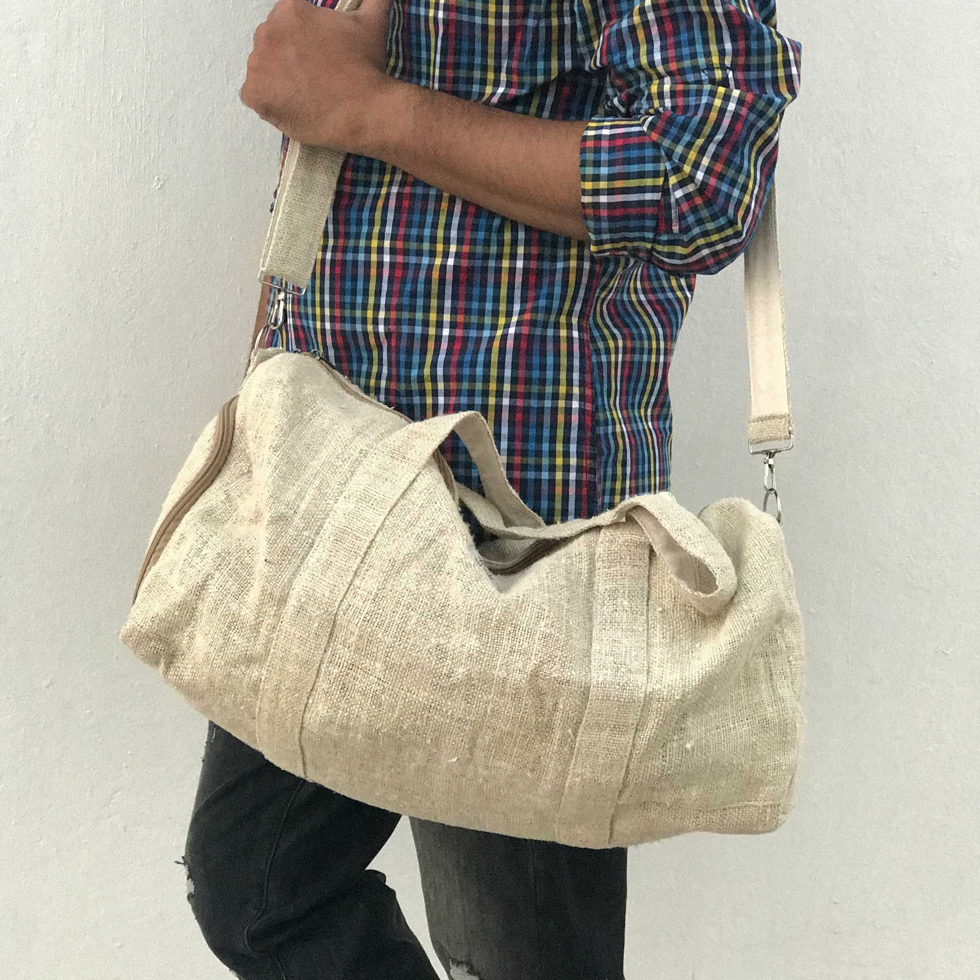 HEMP Duffle Bag made from 100% natural, organic and eco-friendly handwoven HEMP