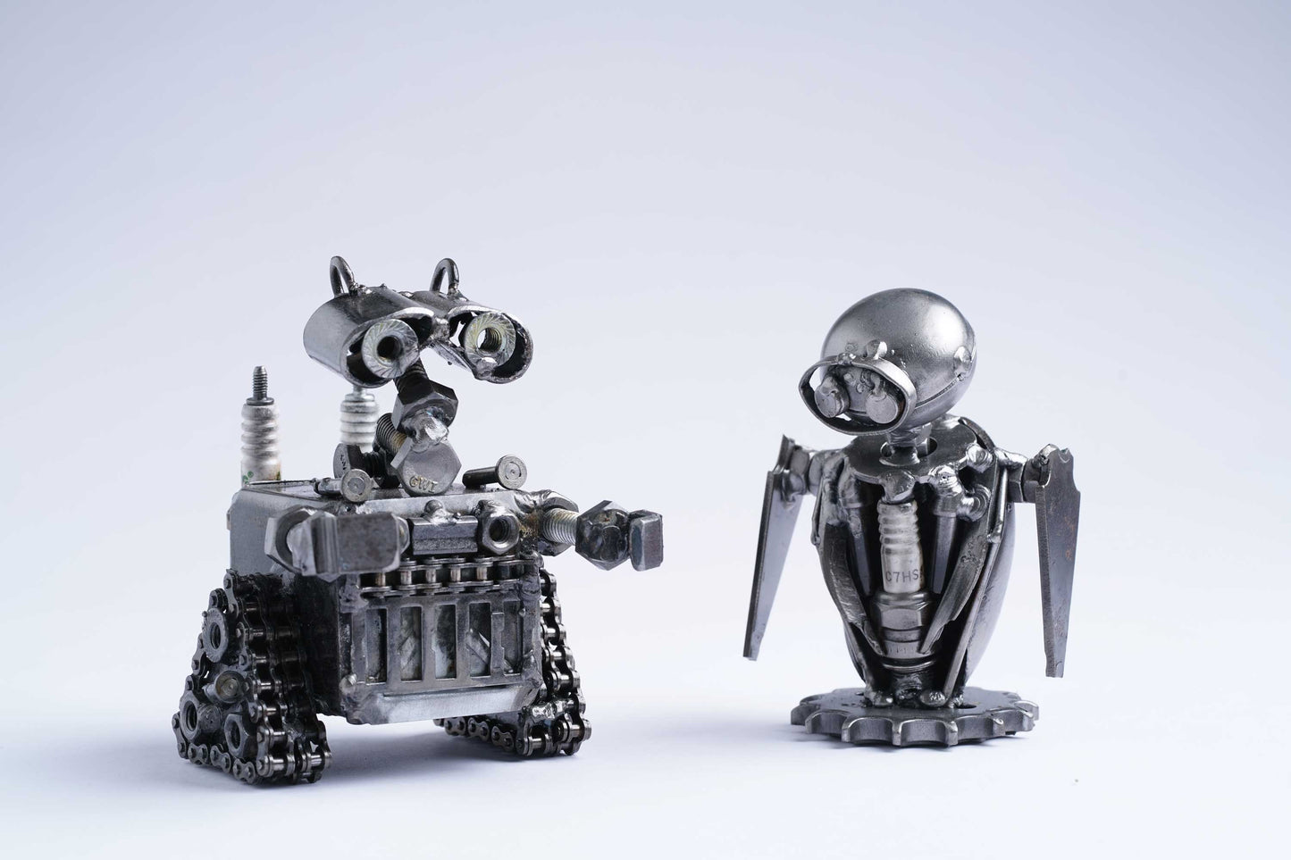 Disney Eva action figure hand-crafted from junk auto parts