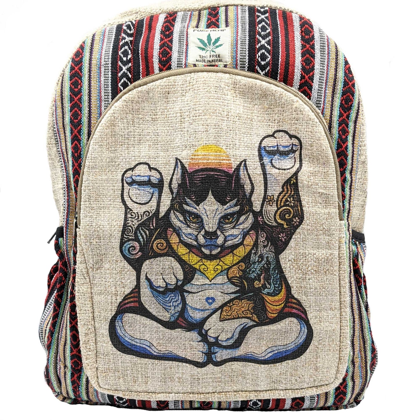Hemp Backpack Cool cat