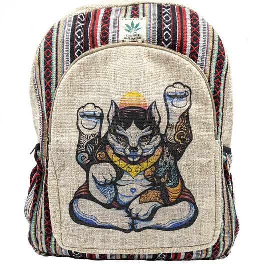 Hemp Backpack Cool cat