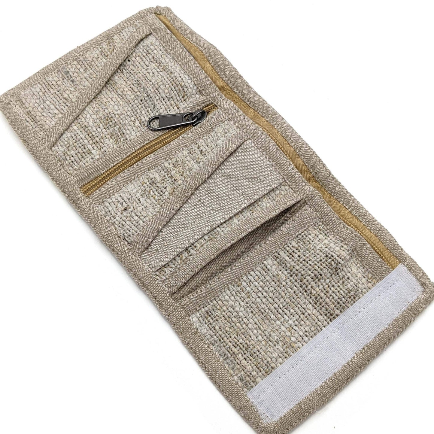 Hemp Wallet Beige Front Open View